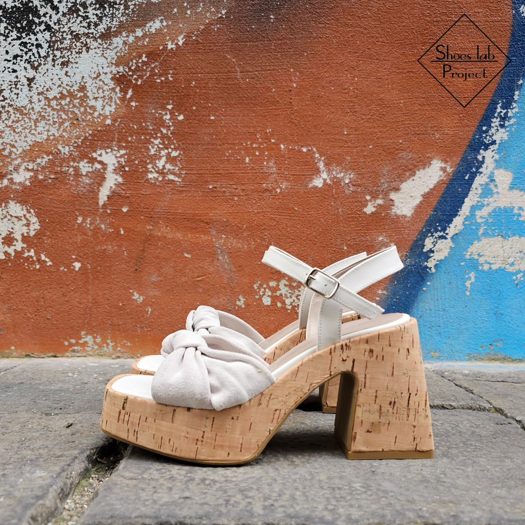 CLOG03 - Mood Sandal Clog in Real Suede with Bow and Studded Profile