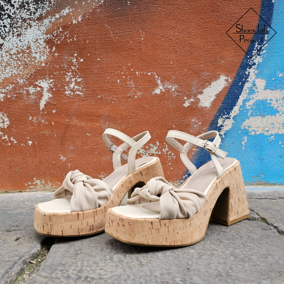 CLOG03 - Mood Sandal Clog in Real Suede with Bow and Studded Profile