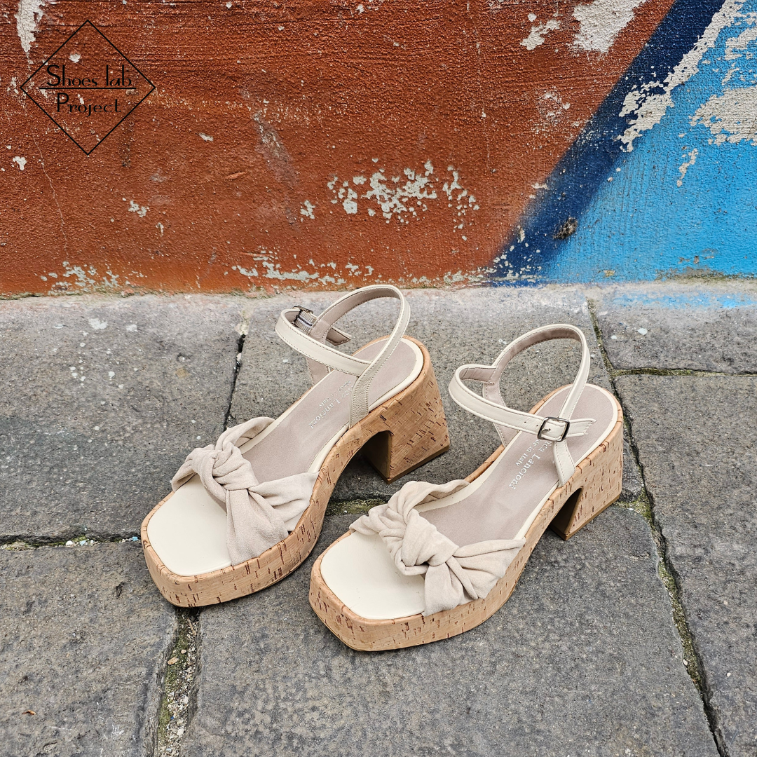 CLOG03 - Mood Sandal Clog en ante auténtico con lazo y perfil tachonado