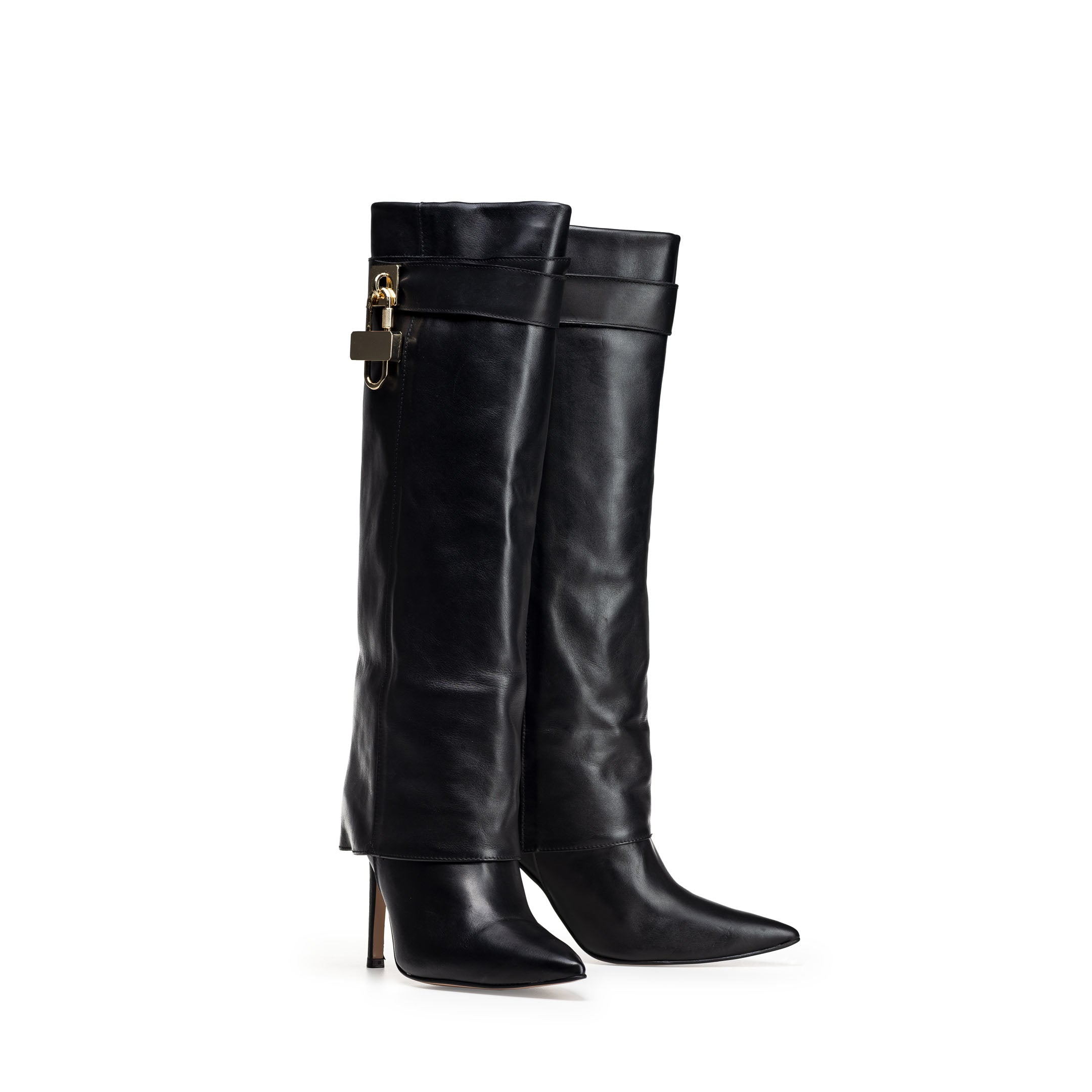 ACAPULCO_780 - Stivale tubolare in Vera Pelle con tacco spillo da 10,5 Cm con accessorio