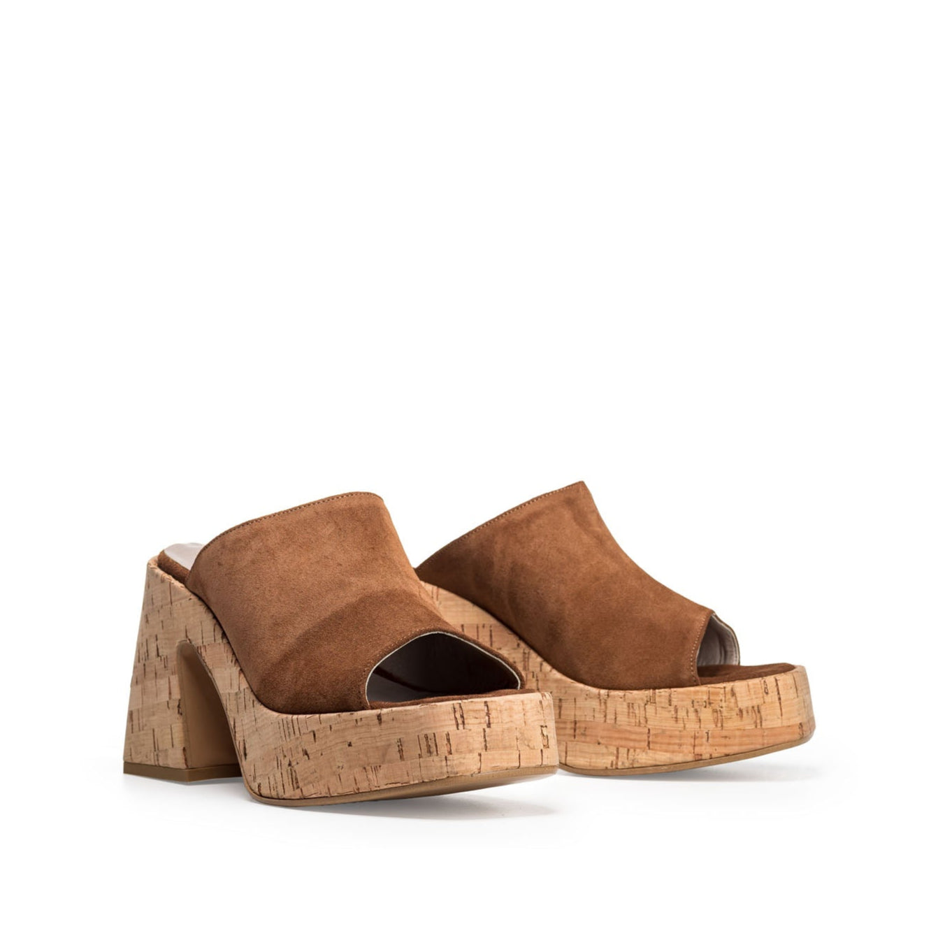 CLOG 02 - Mood Sandal Clog in Real Burnt Suede with cork-covered sole