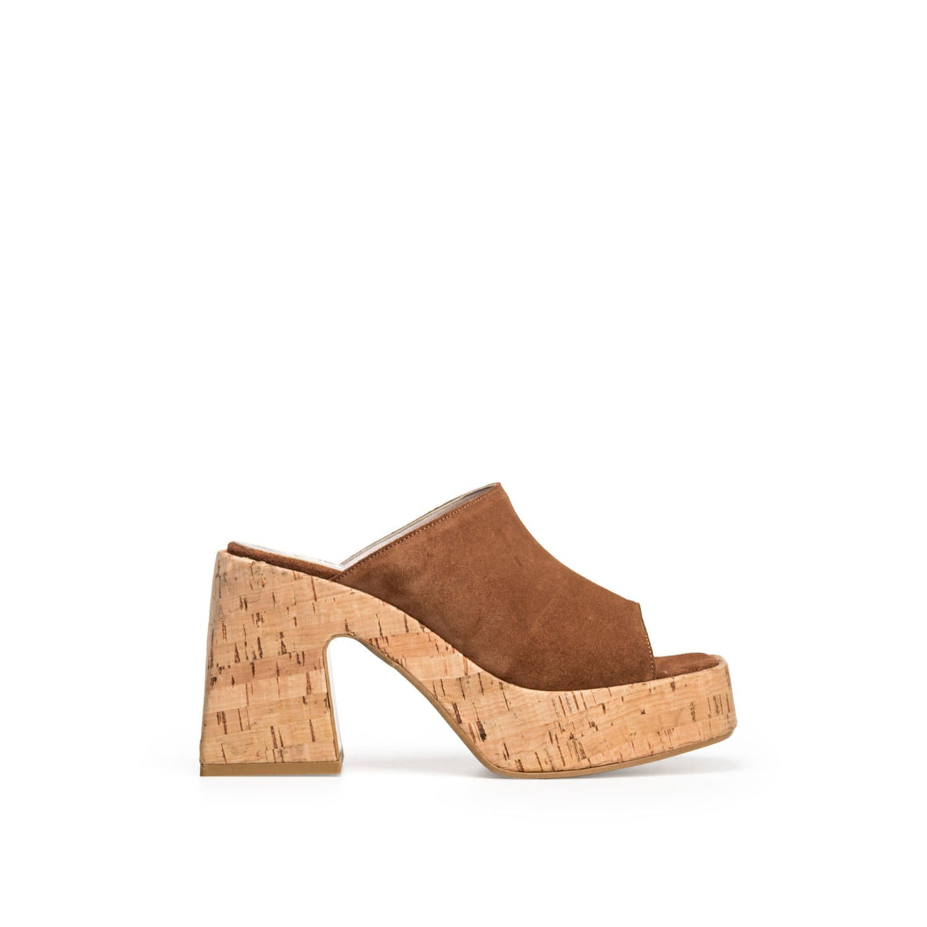 CLOG 02 - Mood Sandal Clog in Real Burnt Suede with cork-covered sole