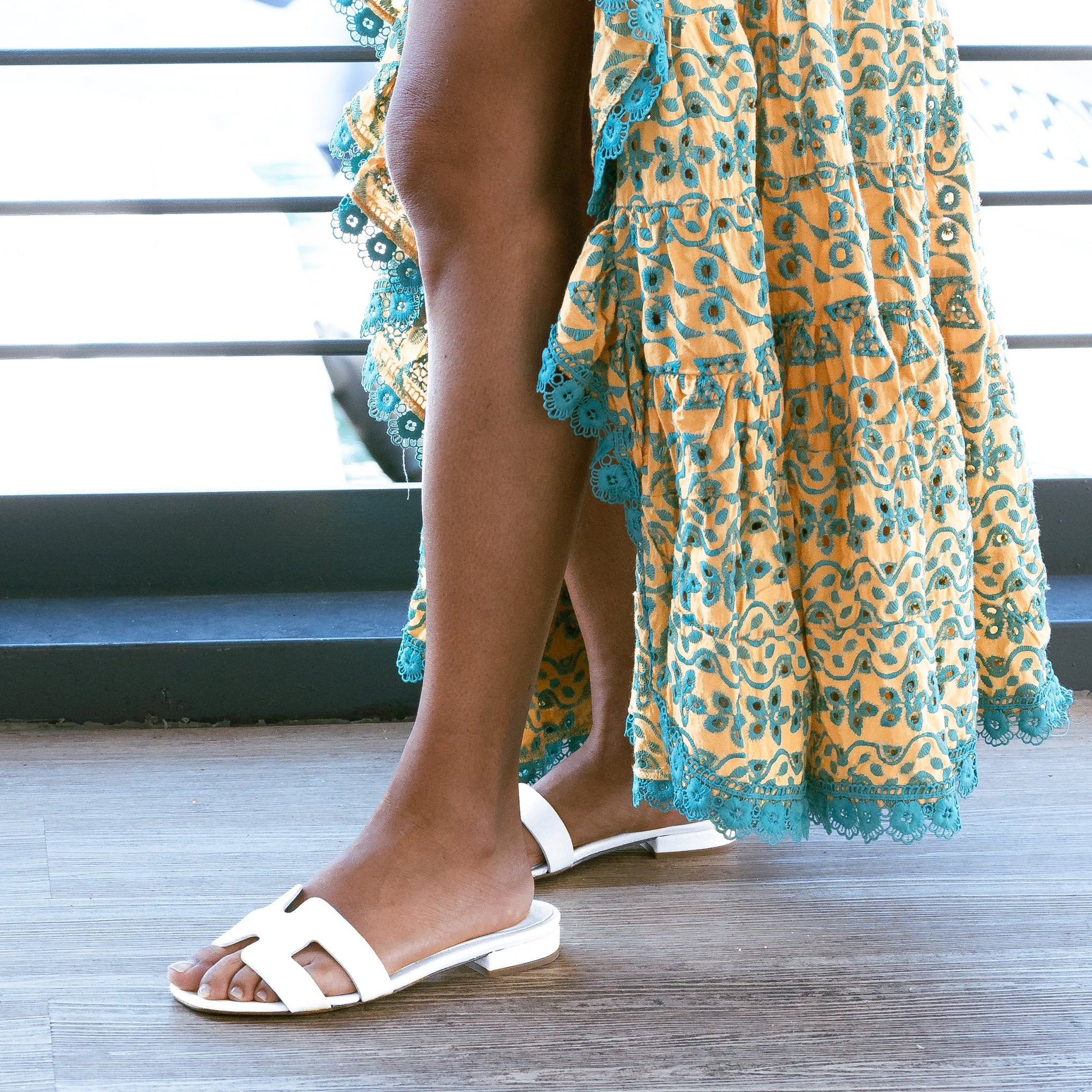 MEGARIDE - Ciabatta Artigianale Fatta a mano in Vera Nappa Bianca - Fascia H Small