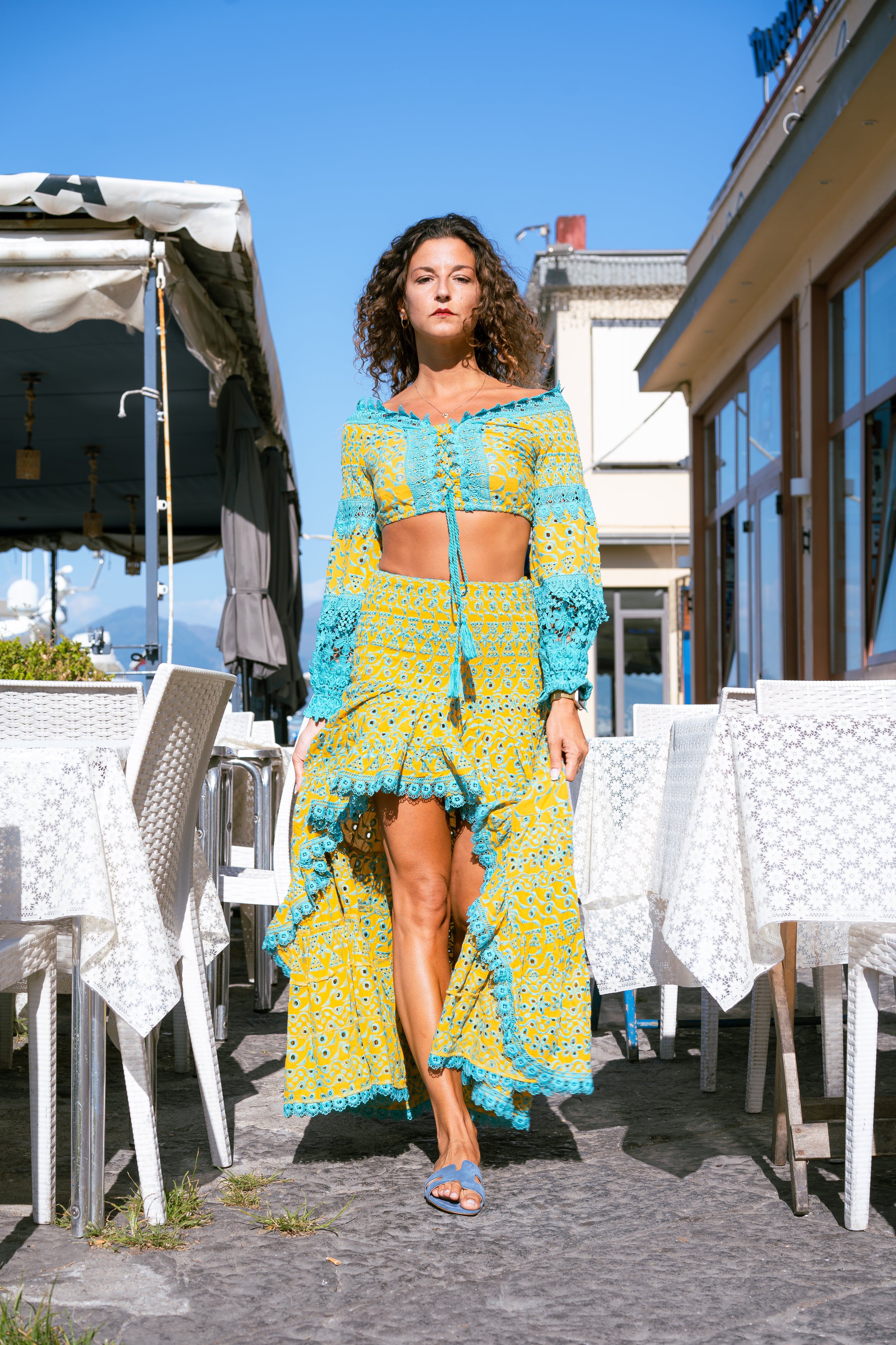 MEGARIDE - Ciabatta Artigianale Fatta a mano in Vero Camoscio Sky - Fascia H Small