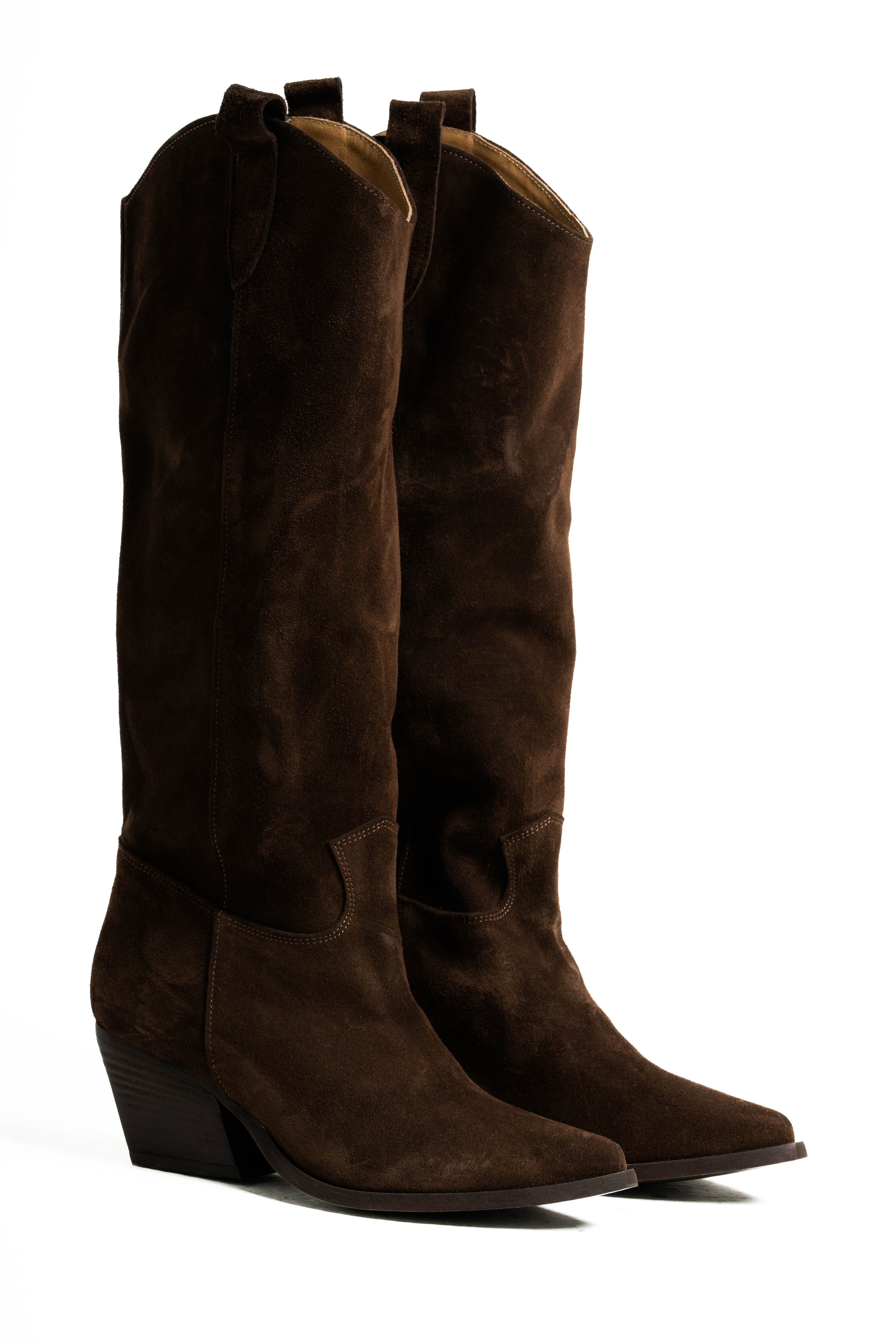 TEX 70 - Stivale mood Camperos in Vero Camoscio Testa di Moro - Tacco 7 Cm