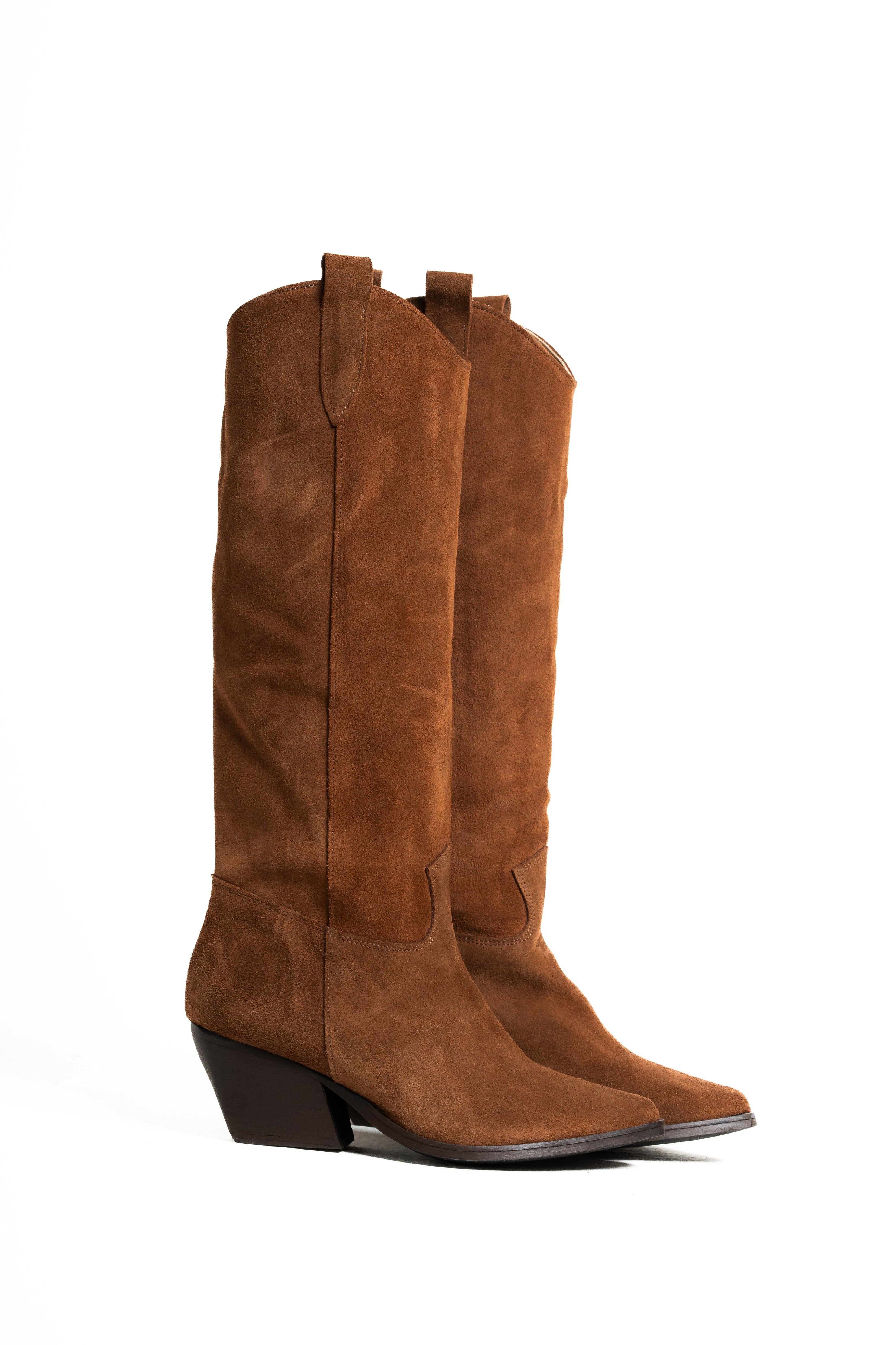 TEX 70 - Camperos mood boot in real suede with 7 cm heel