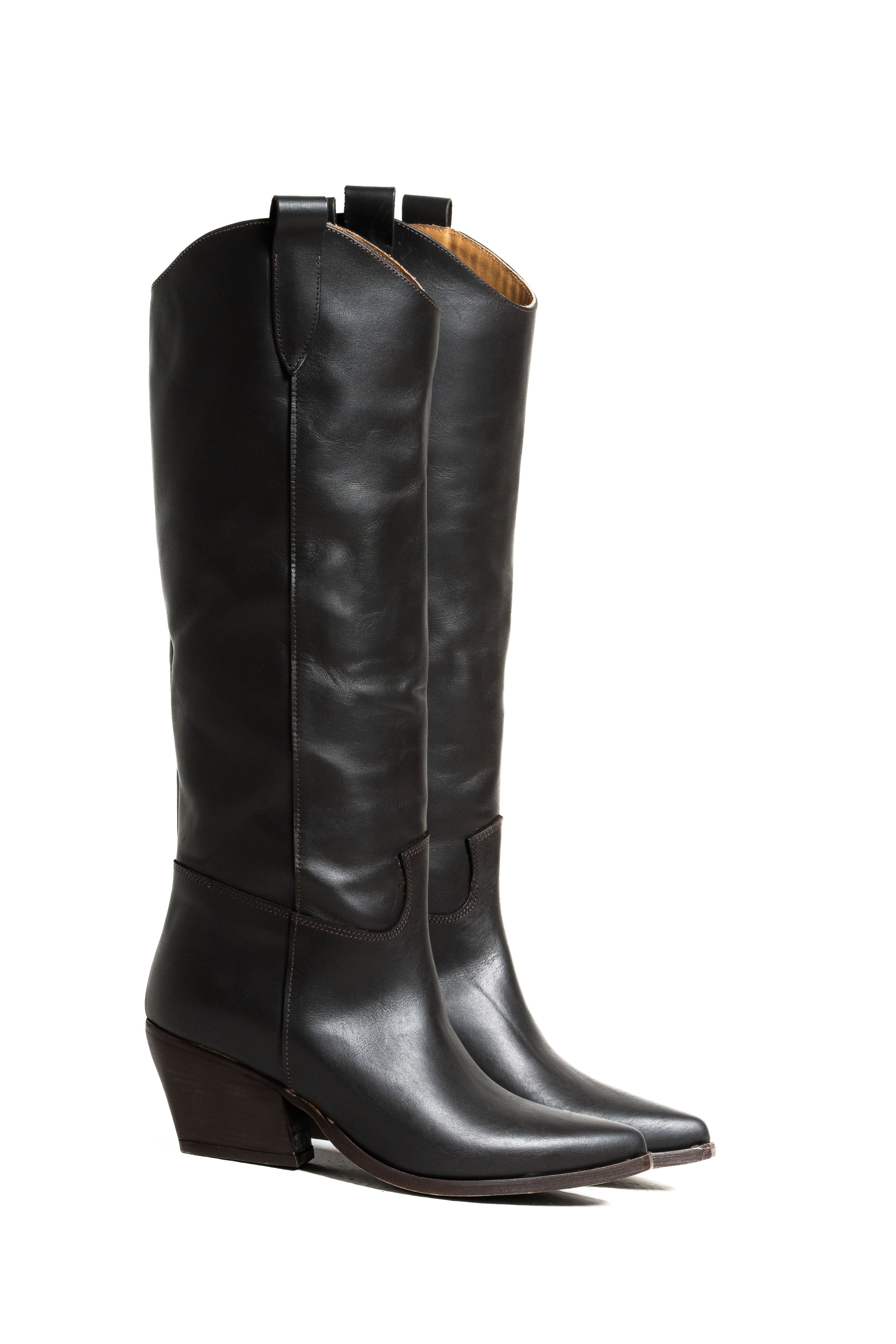 TEX 70 - Stivale mood Camperos in Vera Pelle Testa di Moro - Tacco 7 Cm