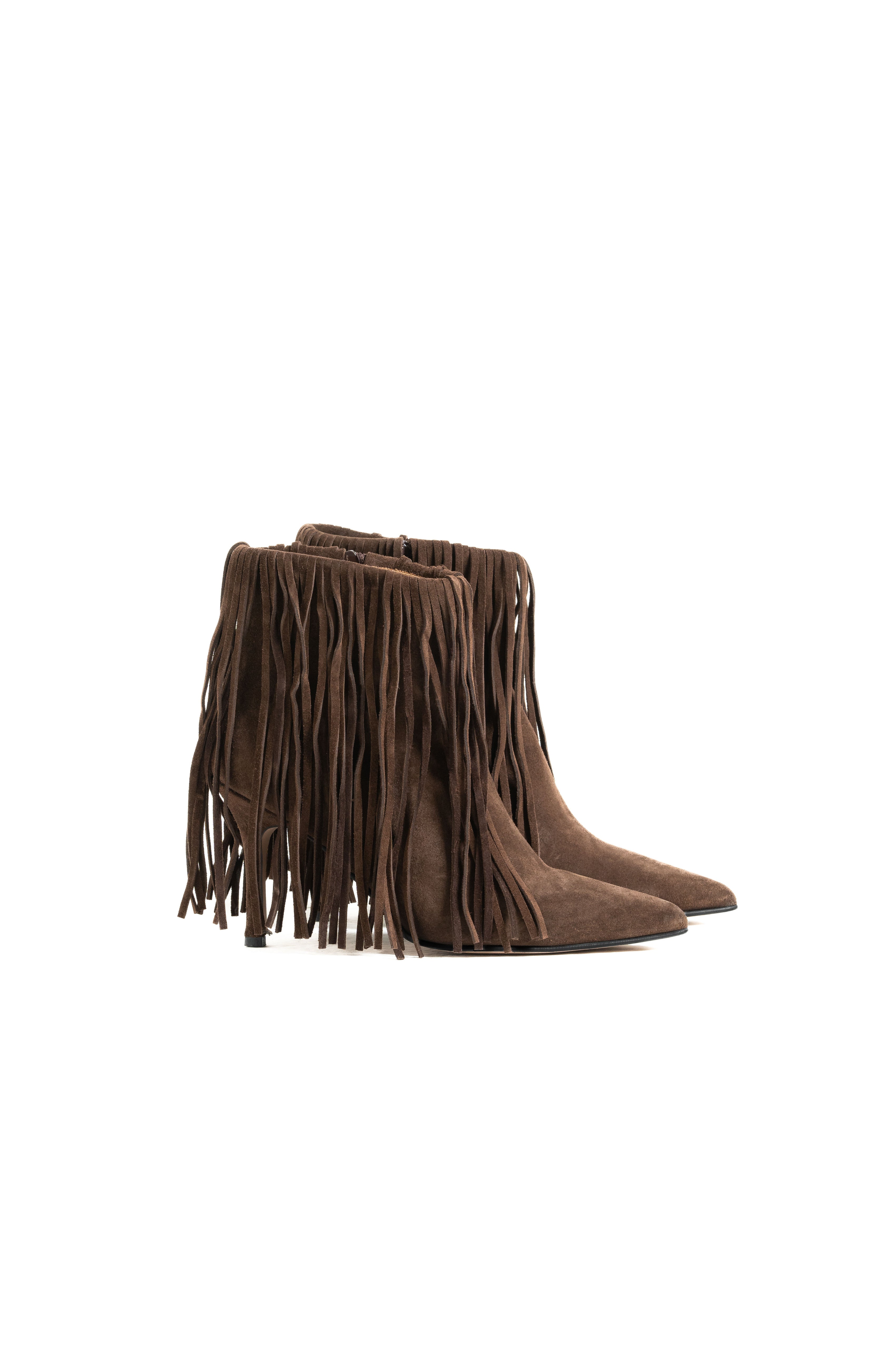 TR-347 - Black Genuine Leather Tubular Ankle Boot