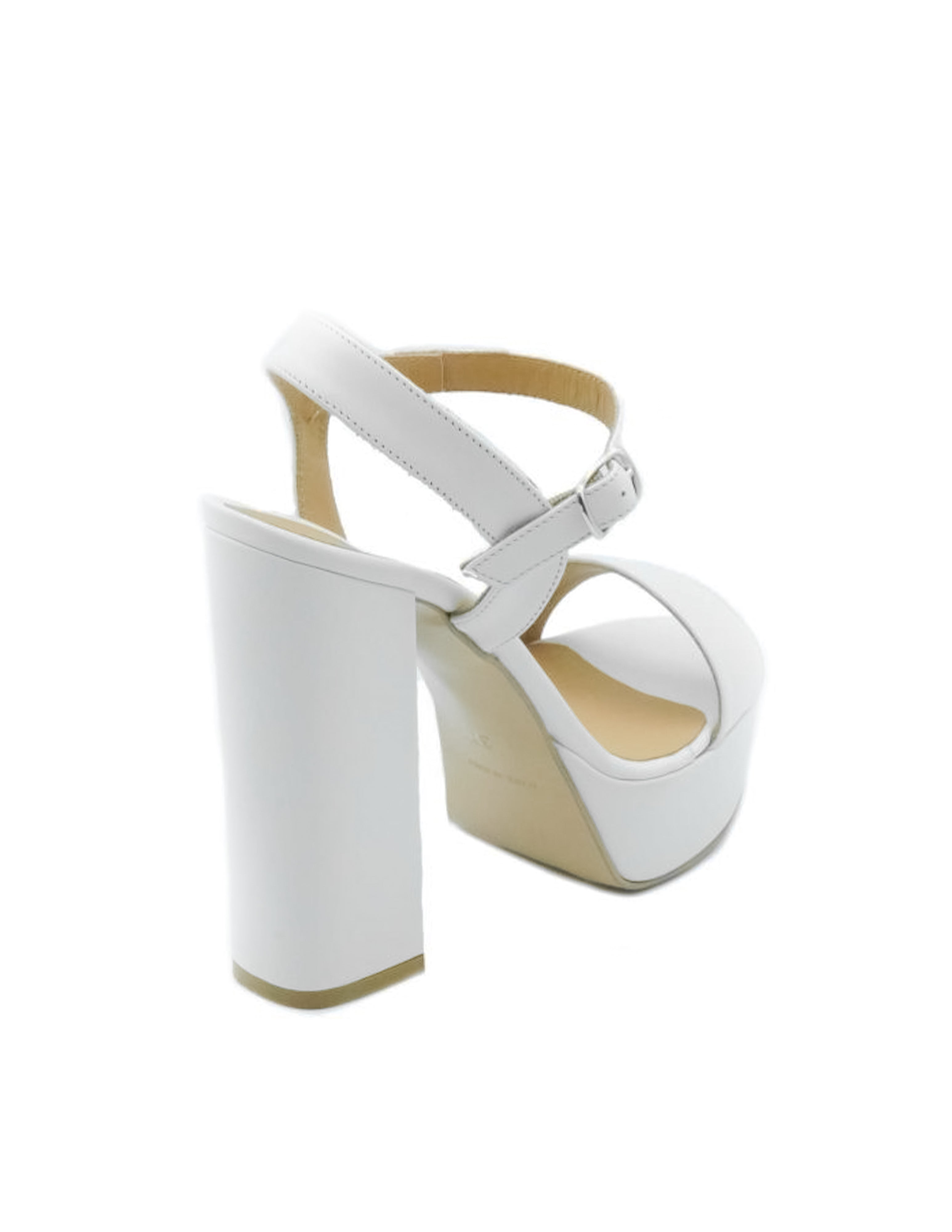 ATHENA840 - Black Genuine Leather Sandal with Platform and Heel