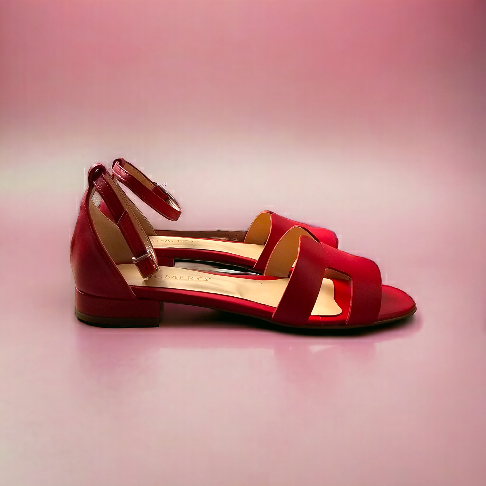 ERA - Ciabatta in Vera Pelle Rossa con cinturino - Fascia H Small