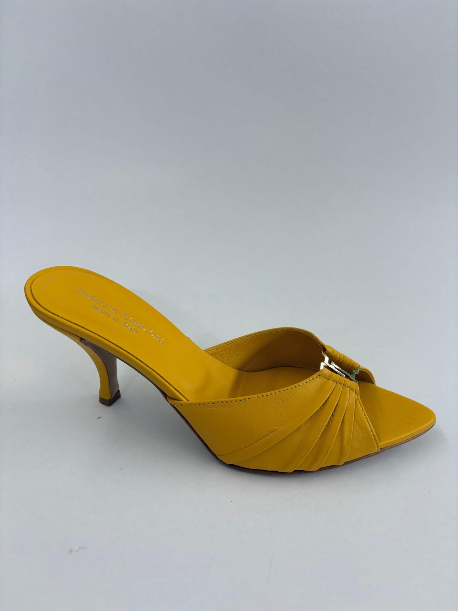 FEDERICA - Sabot da Donna in Vera Pelle Plissettata - Tacco 7 cm