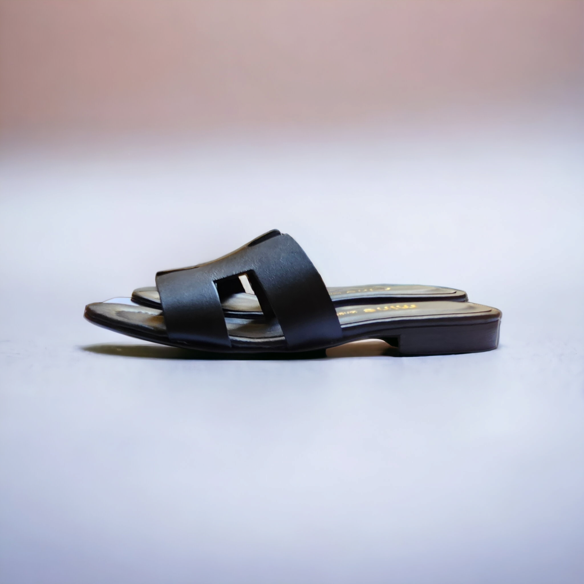 POSITANO - Handmade Artisan Slipper in Genuine Black Leather