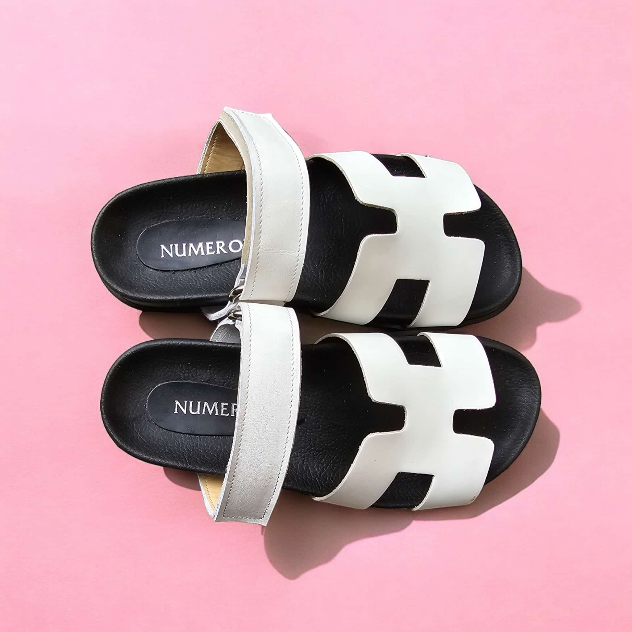 LUNA - Genuine Leather Slipper with 3cm Anatomical Rubber Footbed