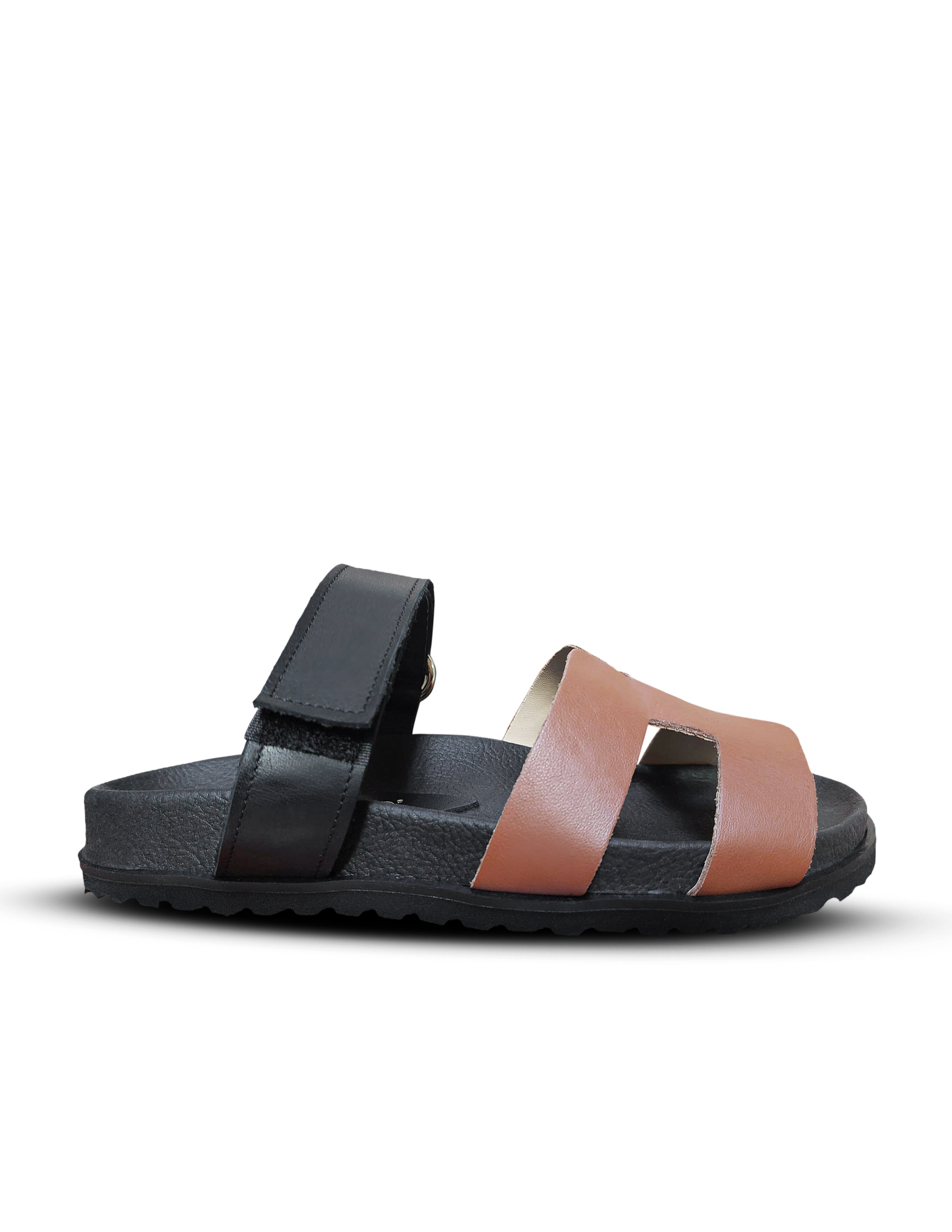 LUNA - Genuine Leather Slipper with 3cm Anatomical Rubber Footbed