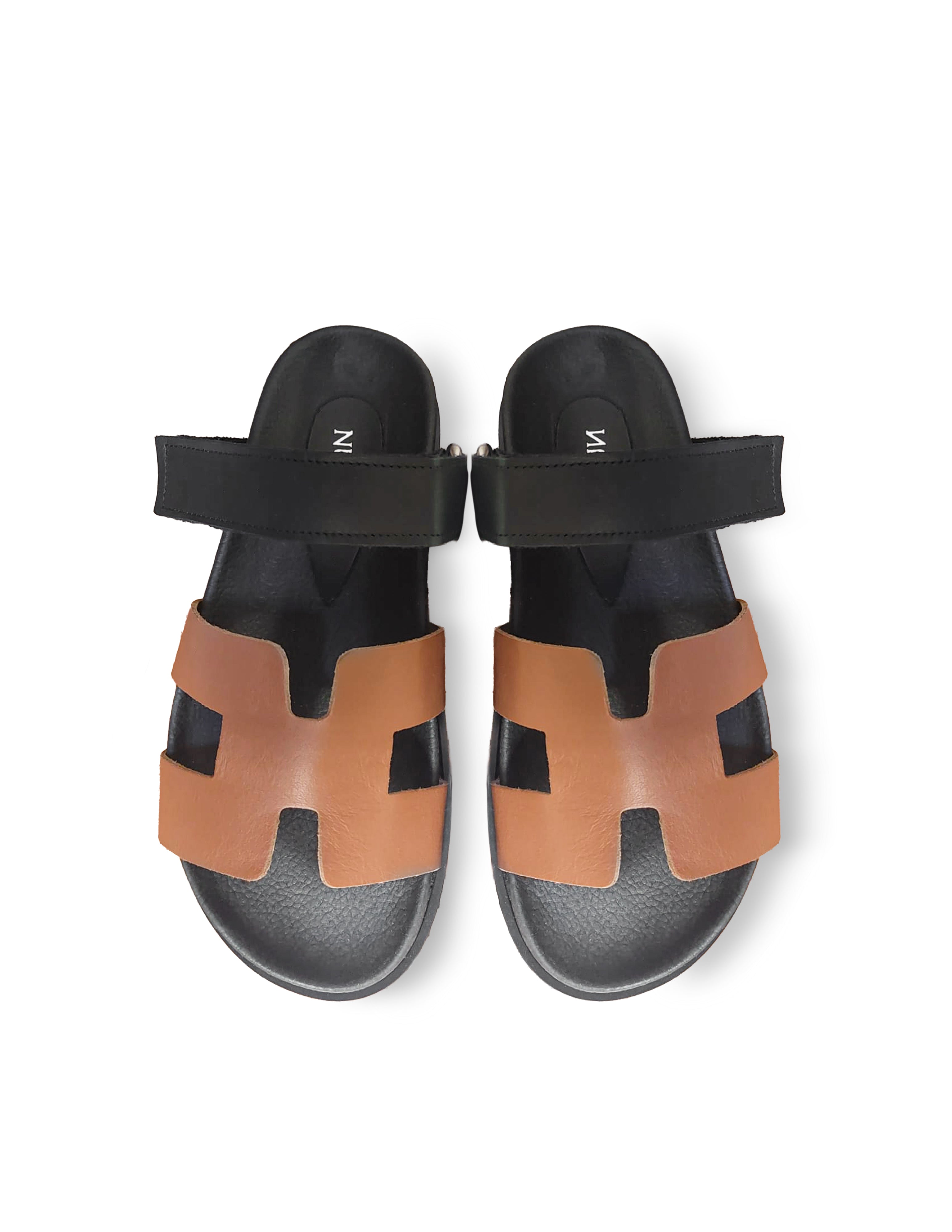 LUNA - Genuine Leather Slipper with 3cm Anatomical Rubber Footbed