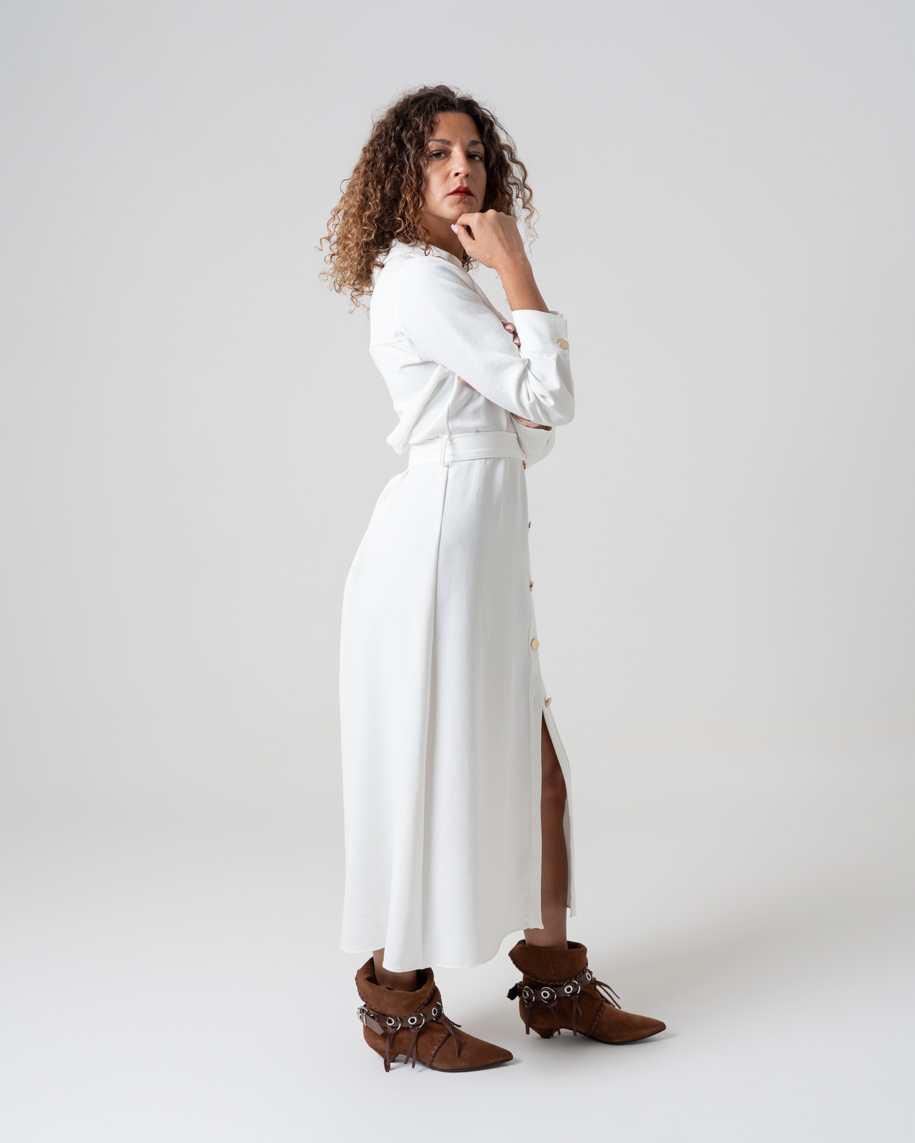 GIVI_FRANGE - Tubular ankle boot in real suede with fringes - 9 cm heel