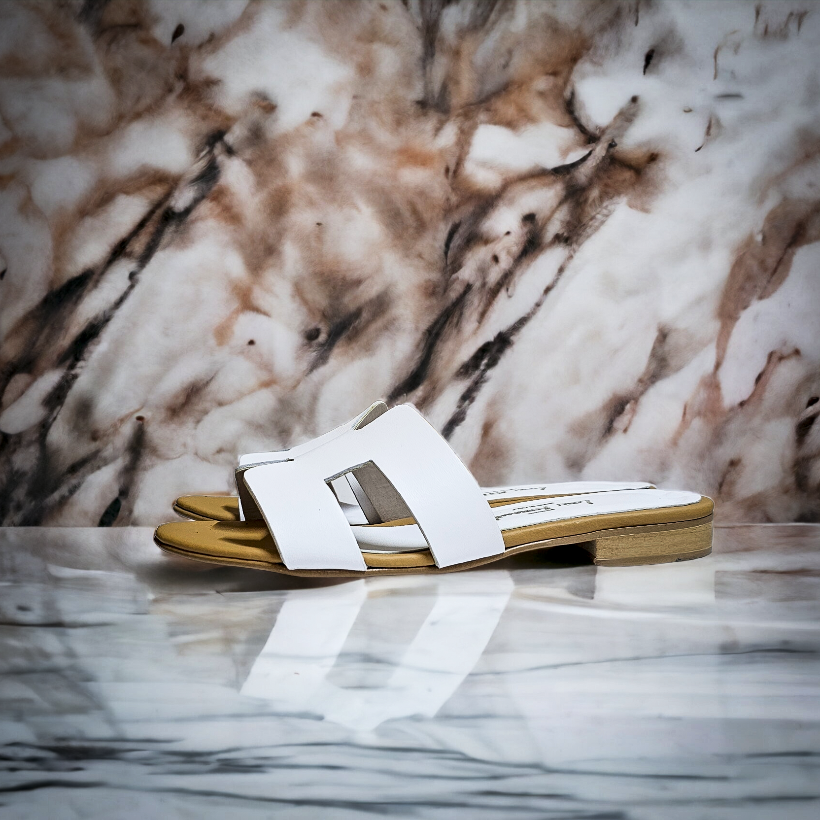 POSITANO - Handmade Artisan Slipper in Genuine White Leather