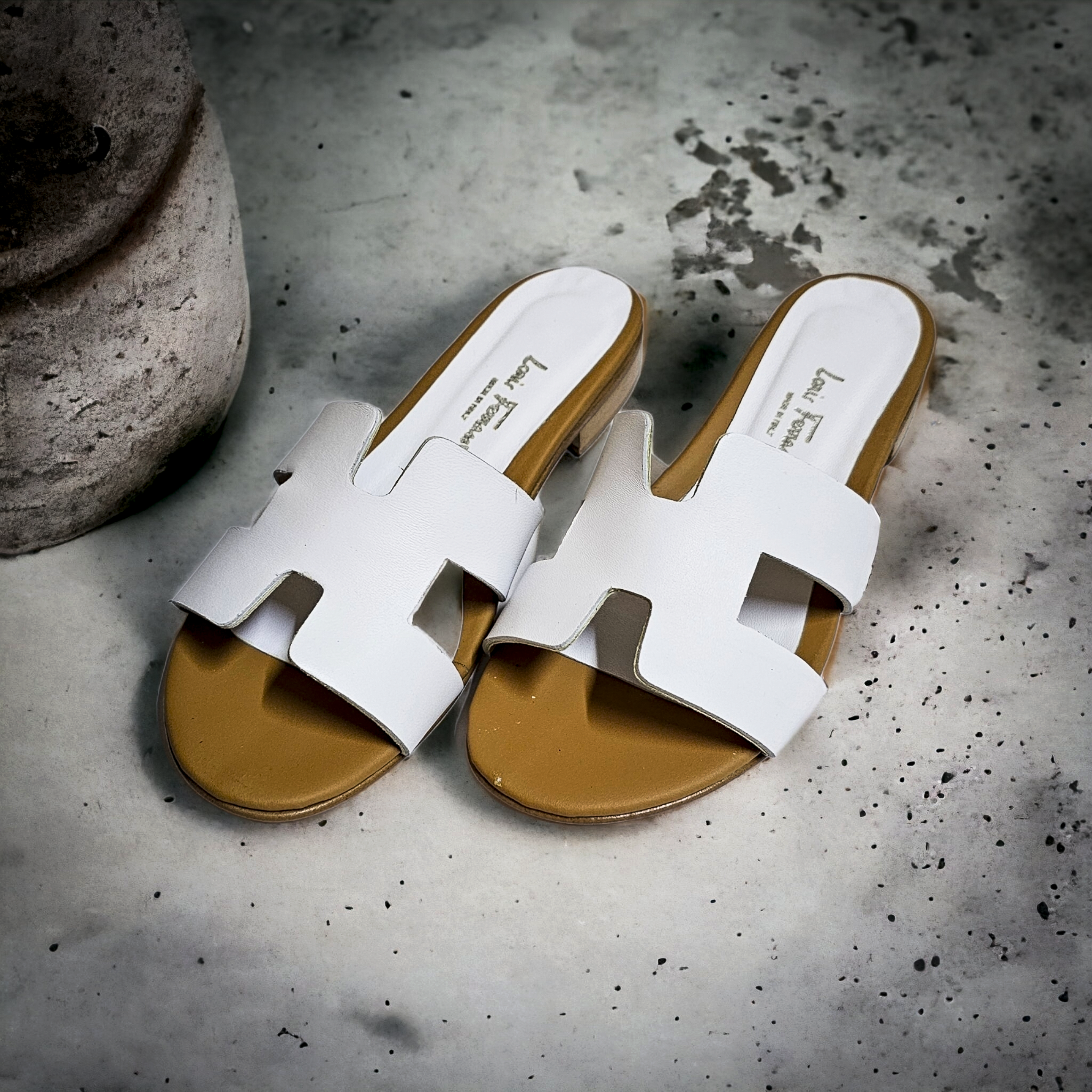 POSITANO - Handmade Artisan Slipper in Genuine White Leather
