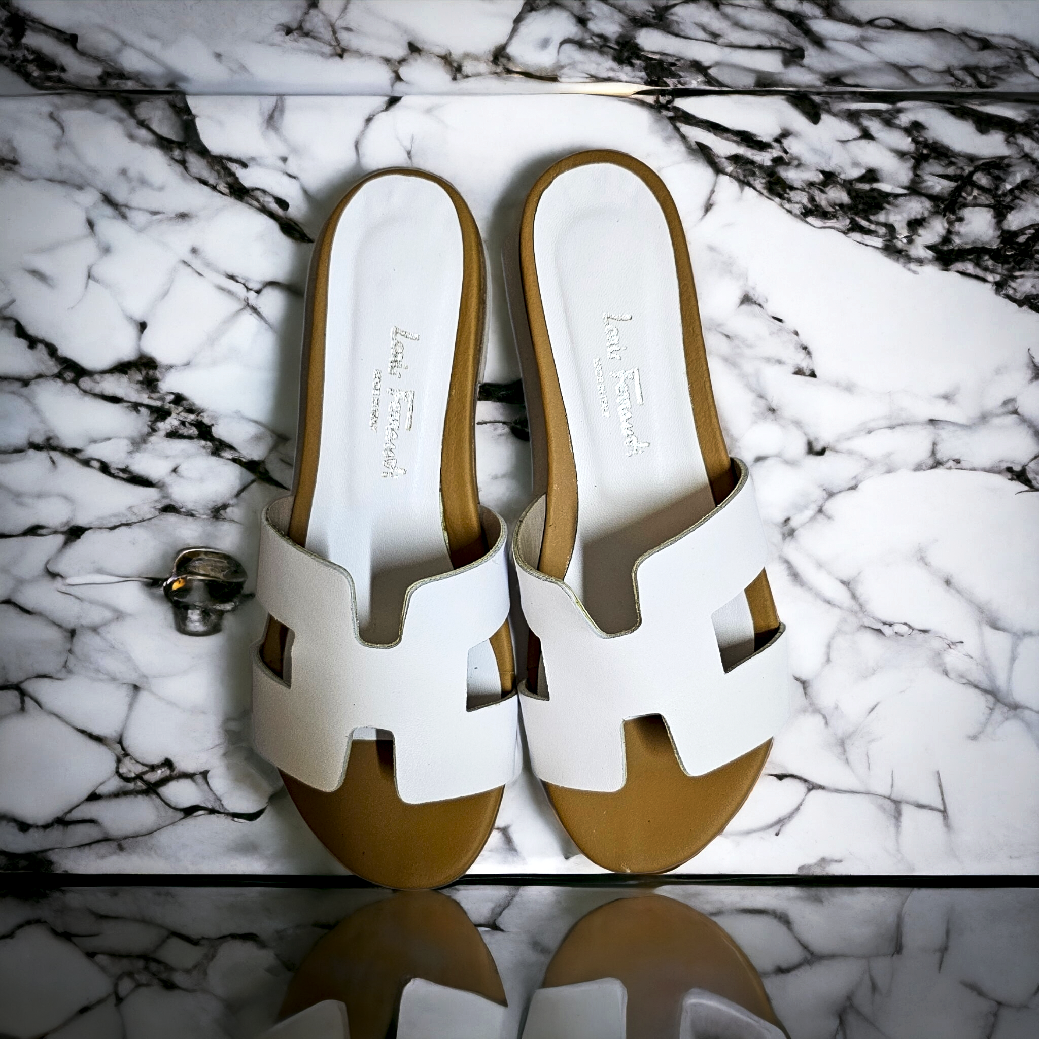 POSITANO - Handmade Artisan Slipper in Genuine White Leather