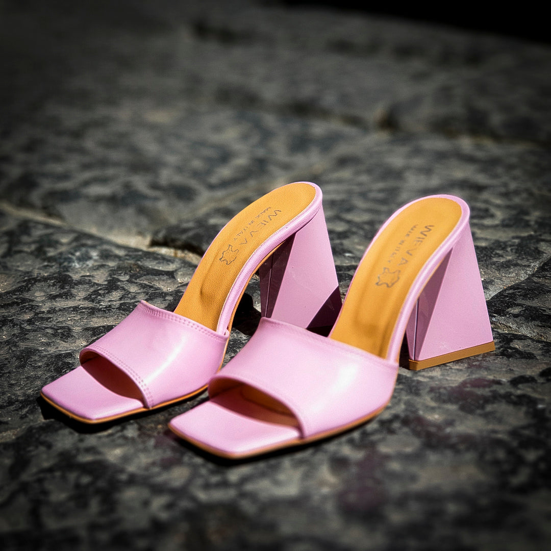 REBECCA - Genuine Leather Mule Sandal with 10 Cm heel