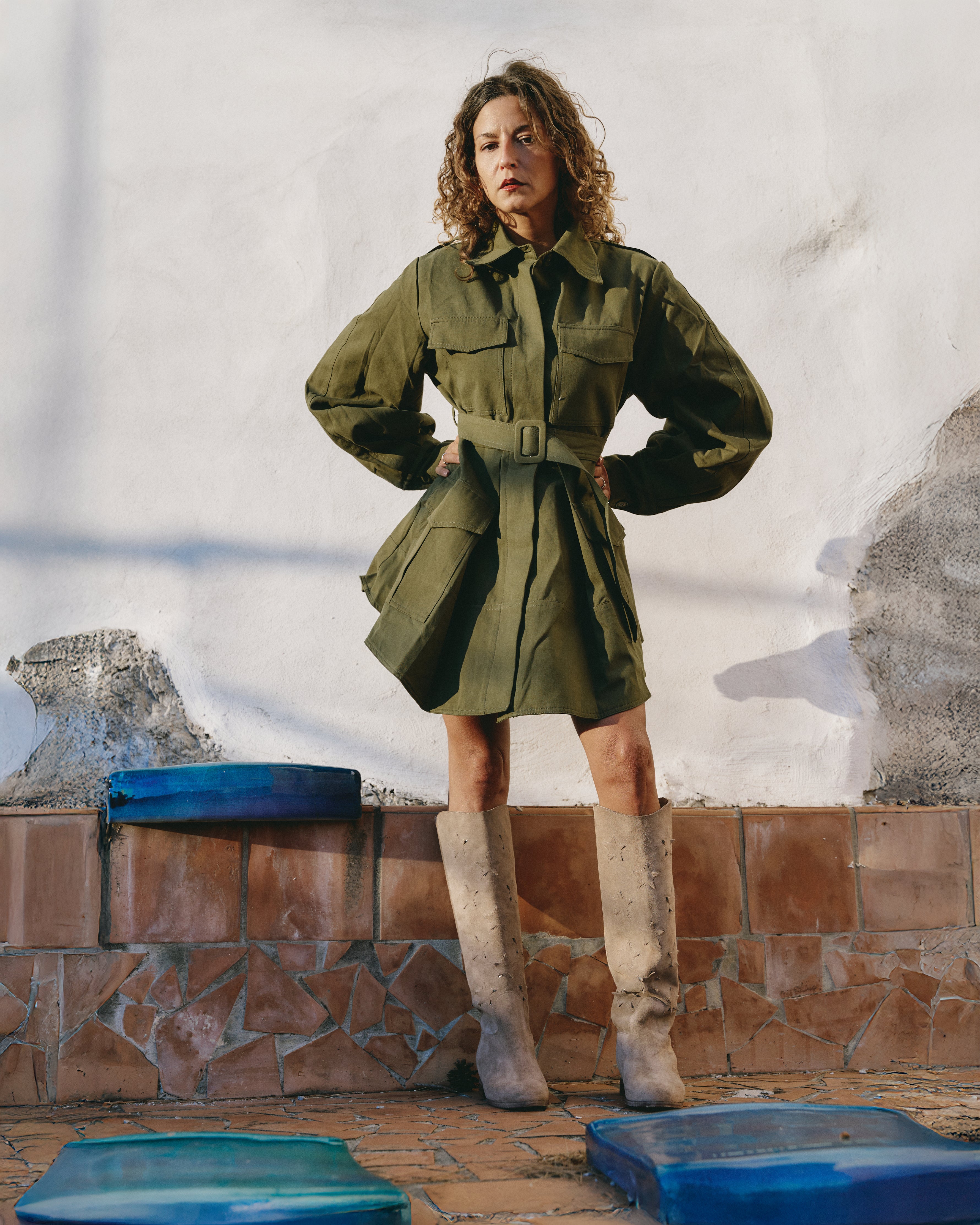 R30 STARS - Tubular boot in Daino suede with stars and internal lift