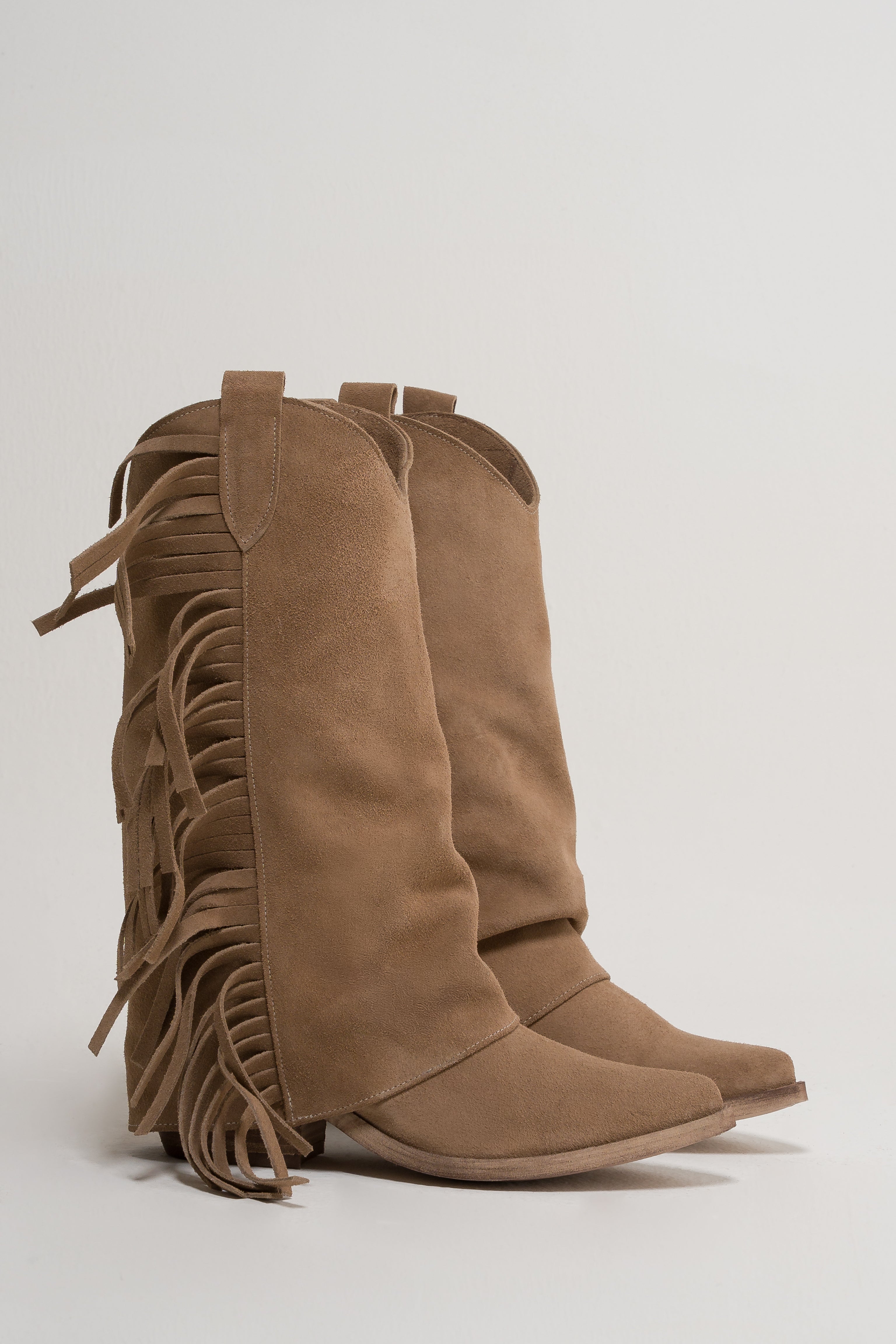 TEX 142 - Camperos mood tubular boot in real suede with cuff