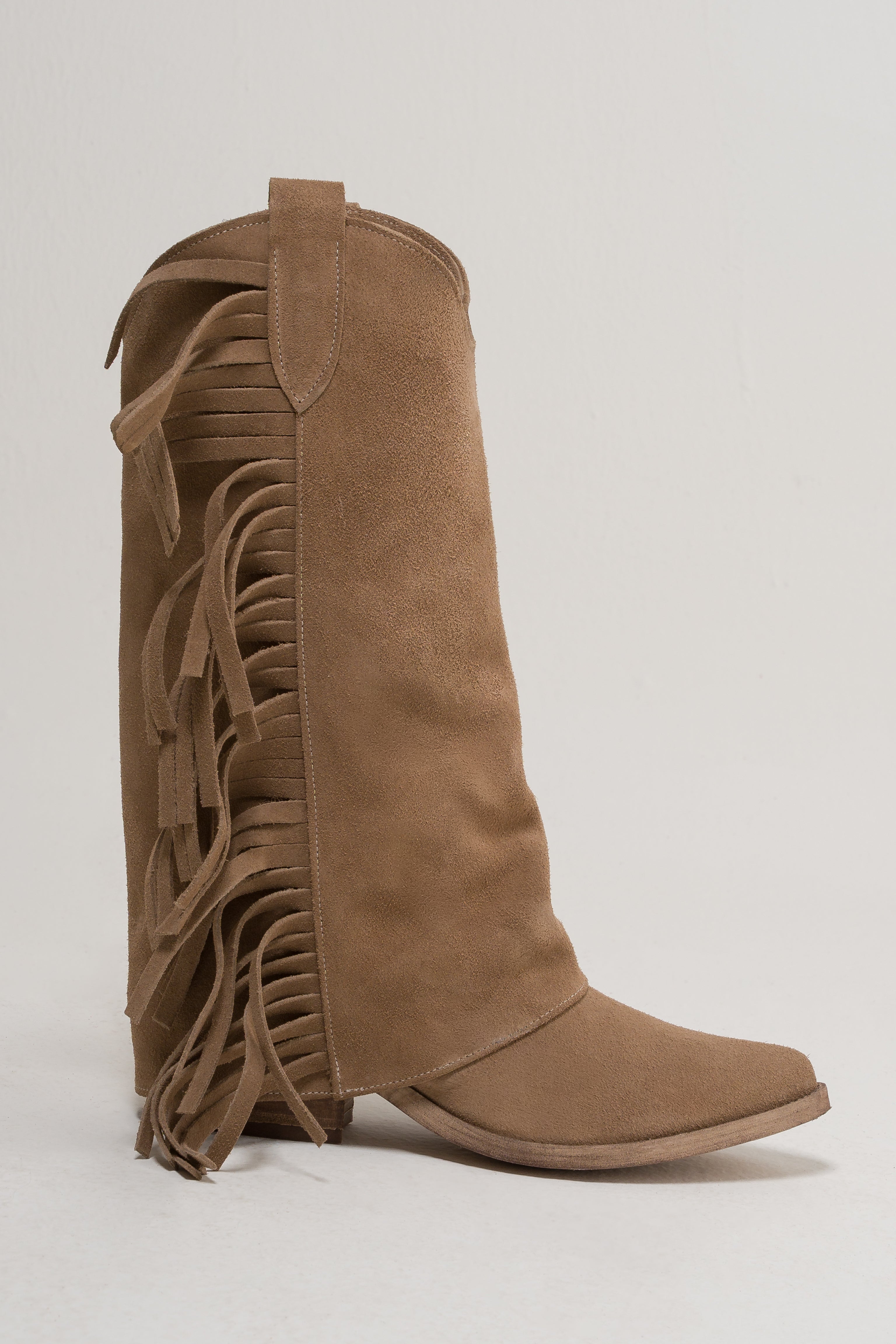 TEX 142 - Camperos mood tubular boot in real suede with cuff