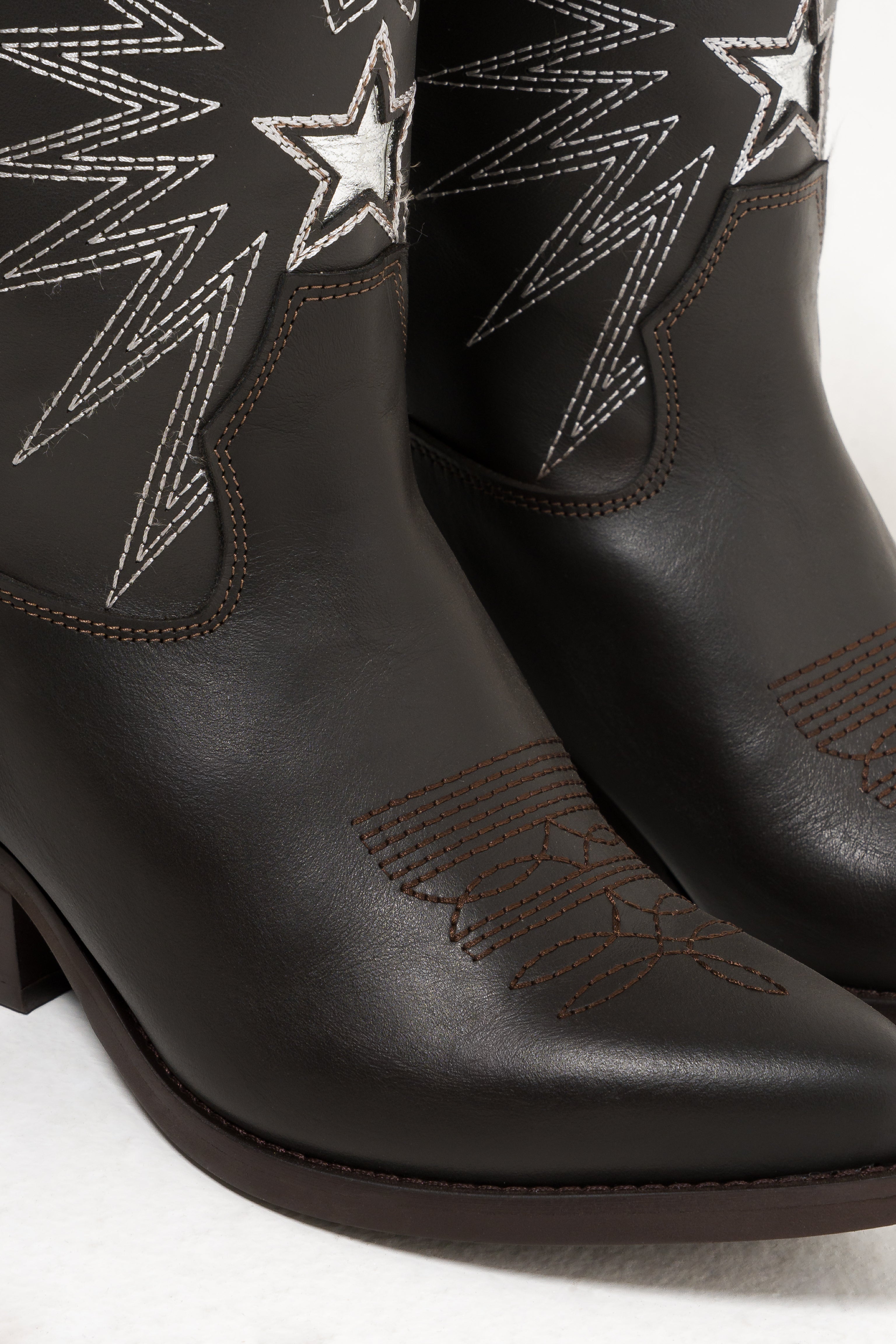 JULY LOW - Texan mood tubular boot in Real Suede and Genuine Leather