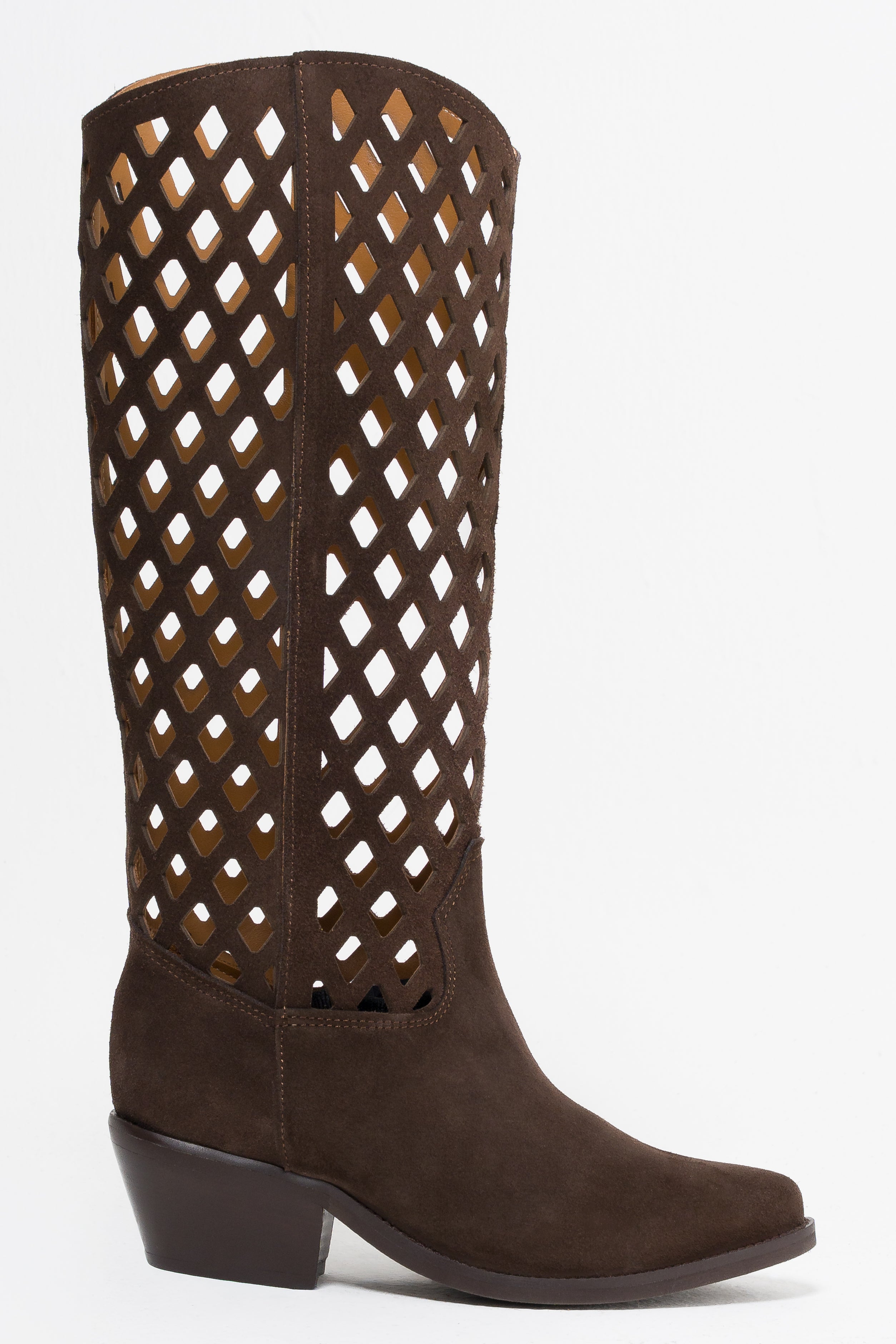 TEX 60 - Camperos tubular boot in real suede leather with embroidery
