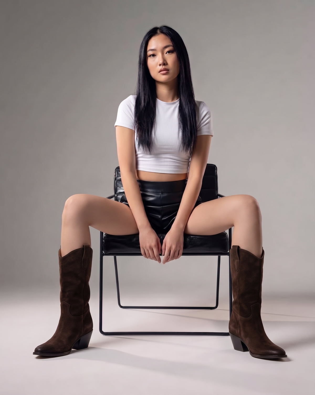 TEX 70_LOW - Camperos Tubular Boot in Real Suede Leather with Embroidery