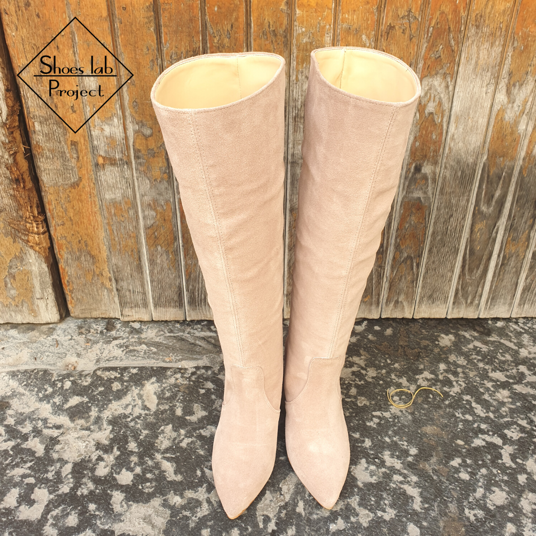 ST-195 - Stivale tubolare in Vero Camoscio tacco 5 Cm