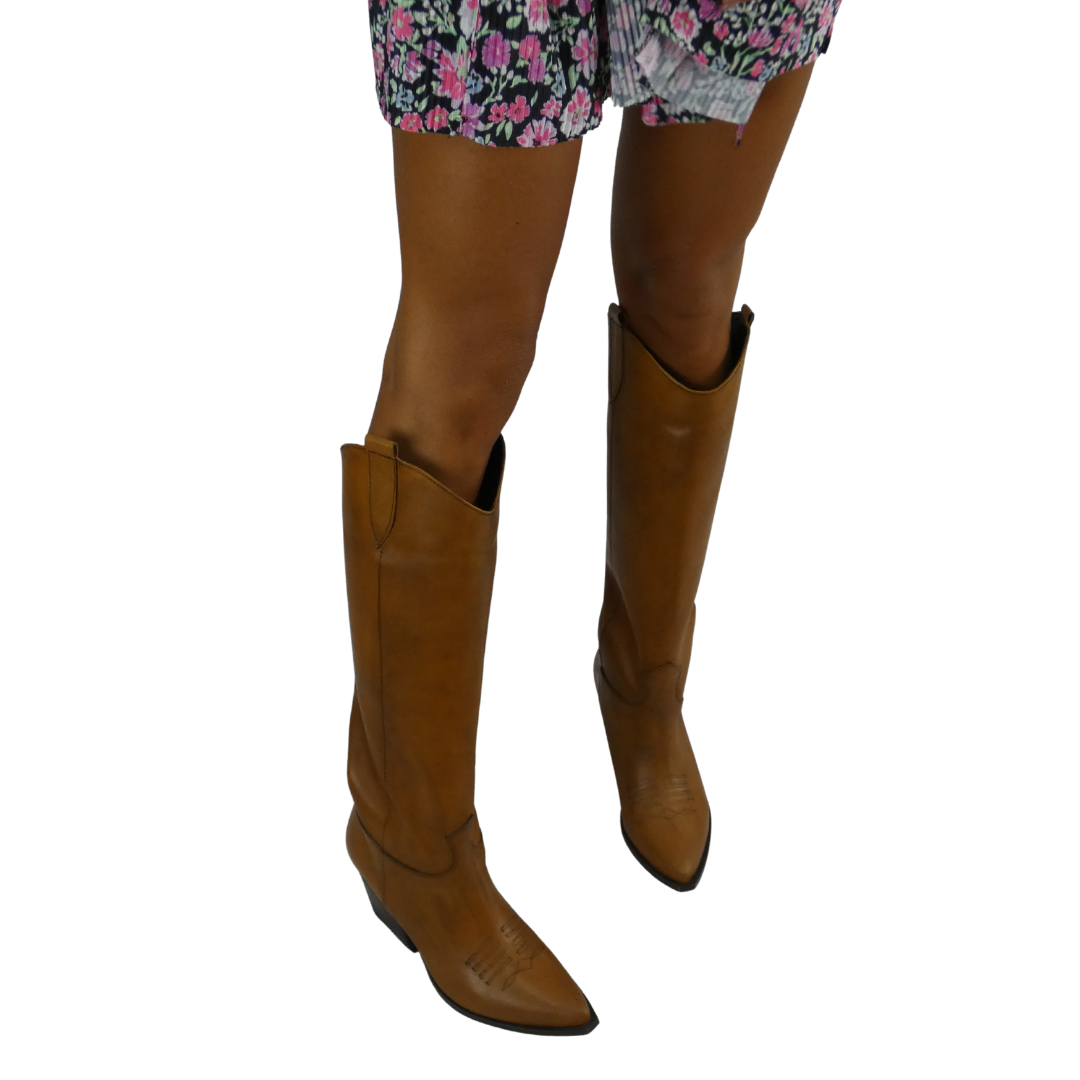 TEX 70 - Genuine Leather Camperos mood boot with 7 Cm heel