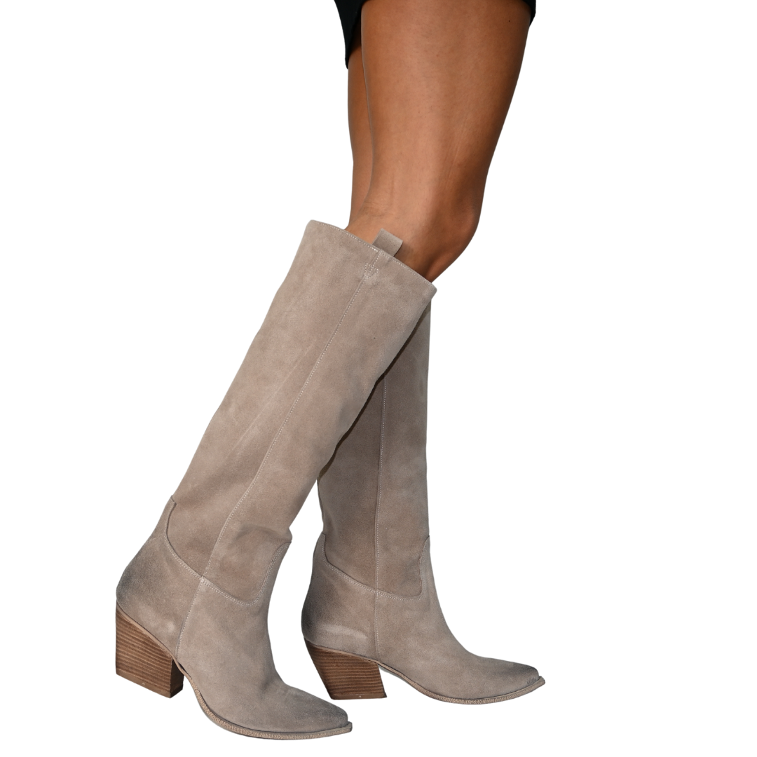 TEX 75 - Camperos Tubular Boot in Real Pale Suede