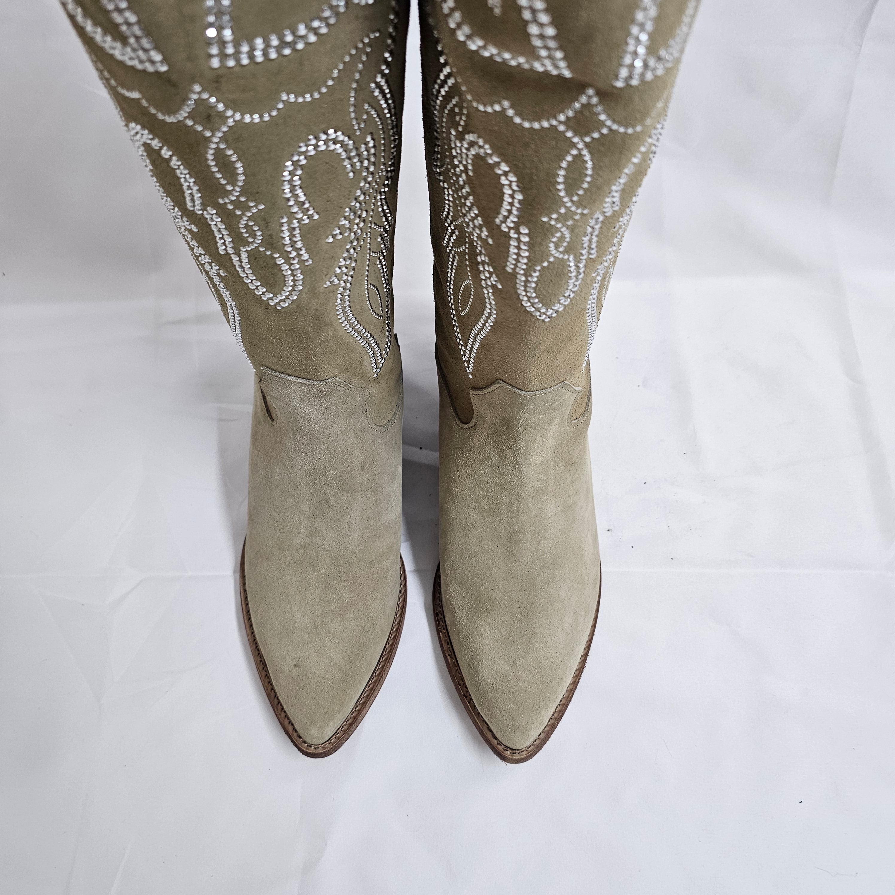 TEX 60 - Camperos mood boot in real suede with embroidery heel 4 cm