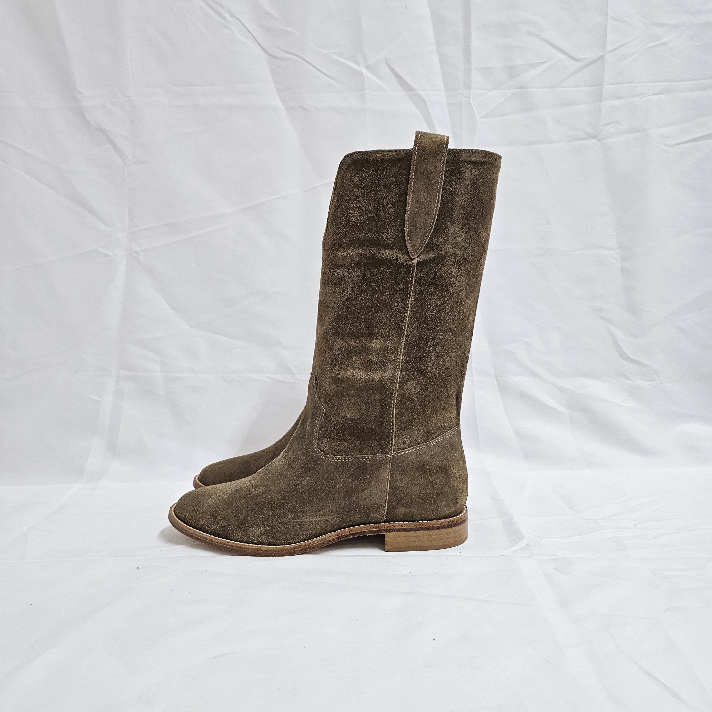 TEXAS - Camperos mood tubular ankle boot with front slit in real suede and real leather sole