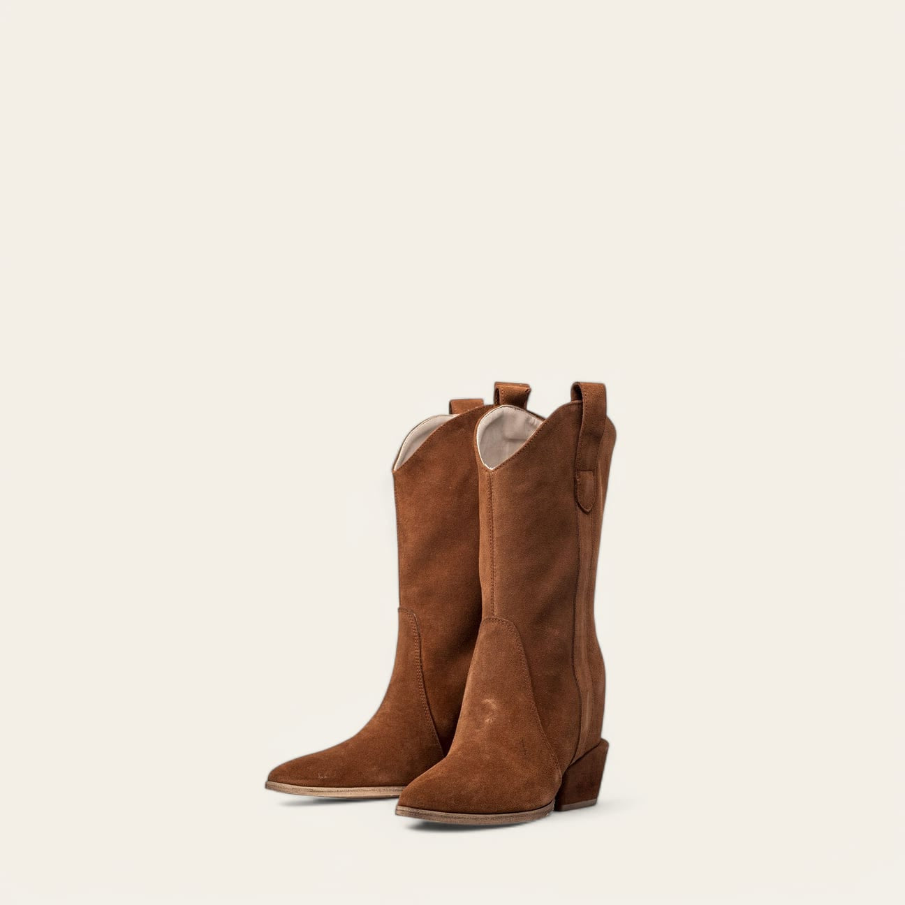 A100 - Camperos mood tubular ankle boot in real burnt suede with internal lift