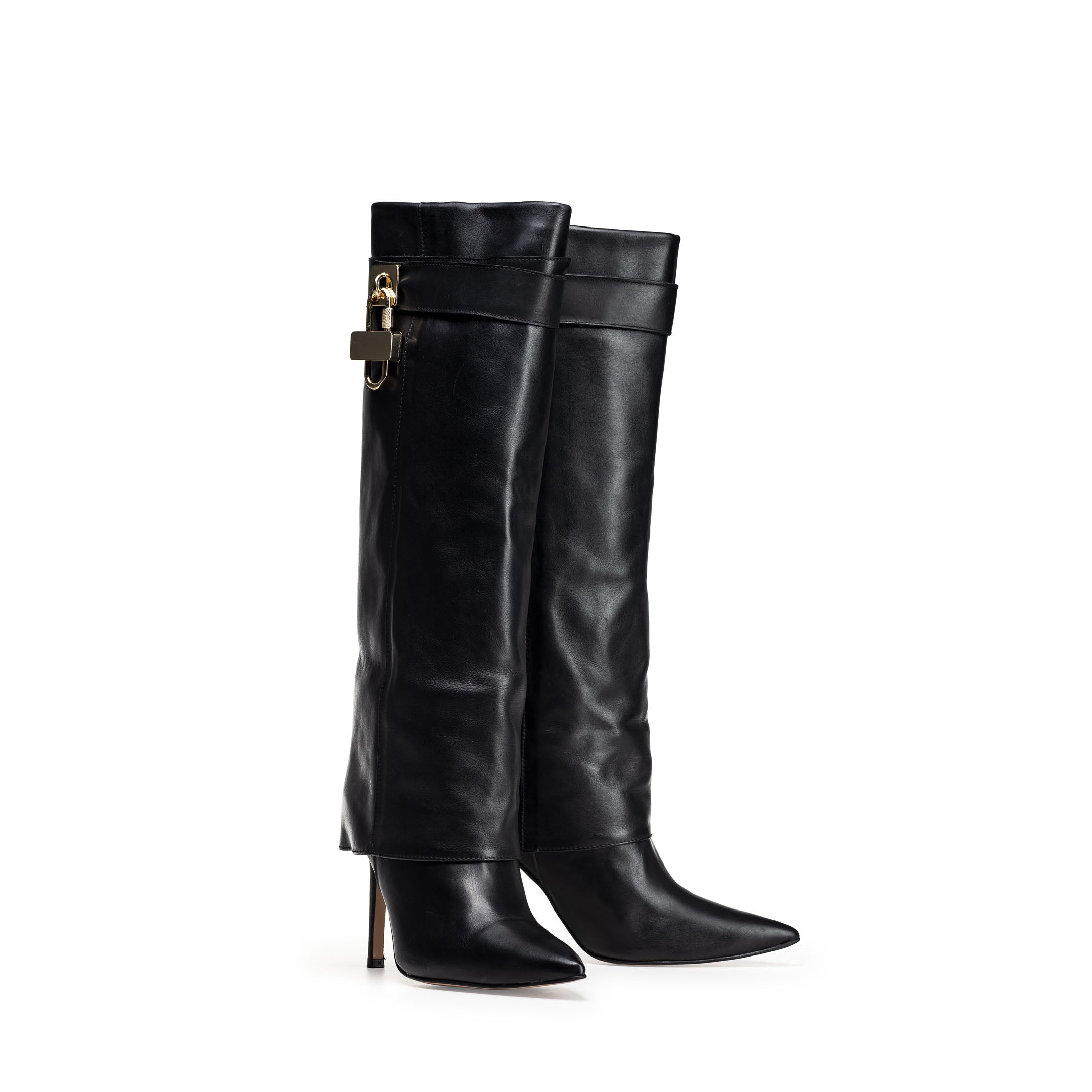 ACAPULCO_780 - Tubular boot in genuine leather with 10.5 cm stiletto heel with accessory