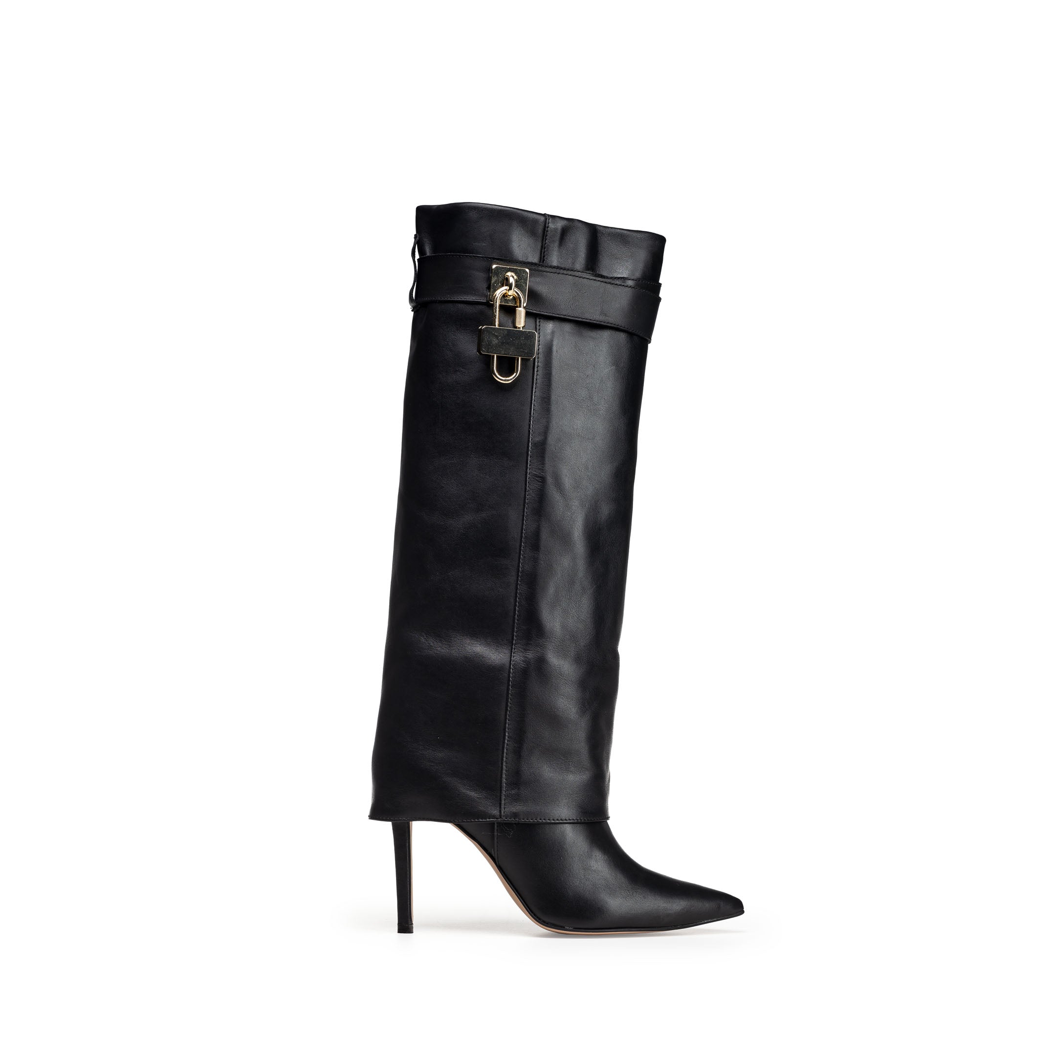 ACAPULCO_780 - Tubular boot in genuine leather with 10.5 cm stiletto heel with accessory