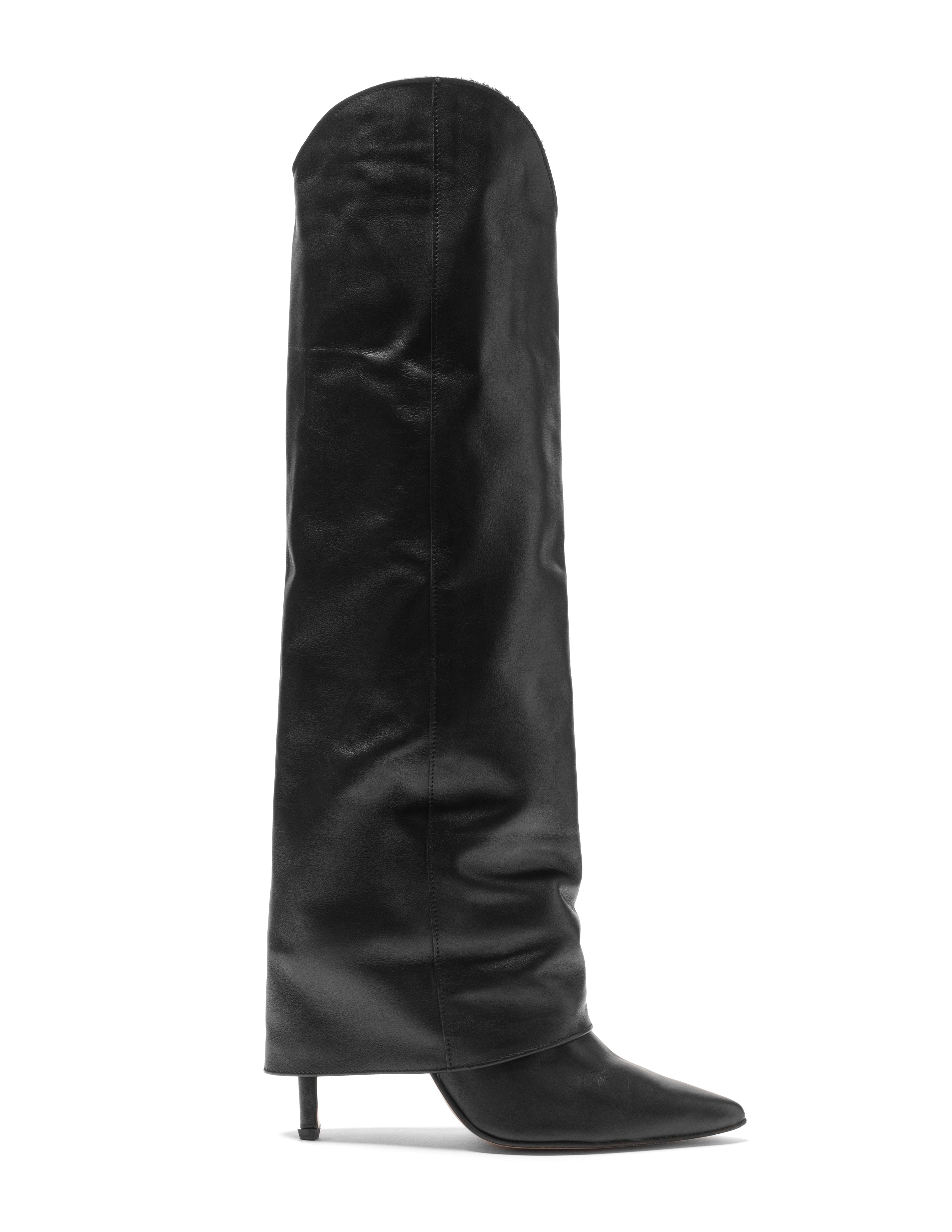 ACAPULCO_FOLD - Tubular boot in genuine leather with 11 cm stiletto heel