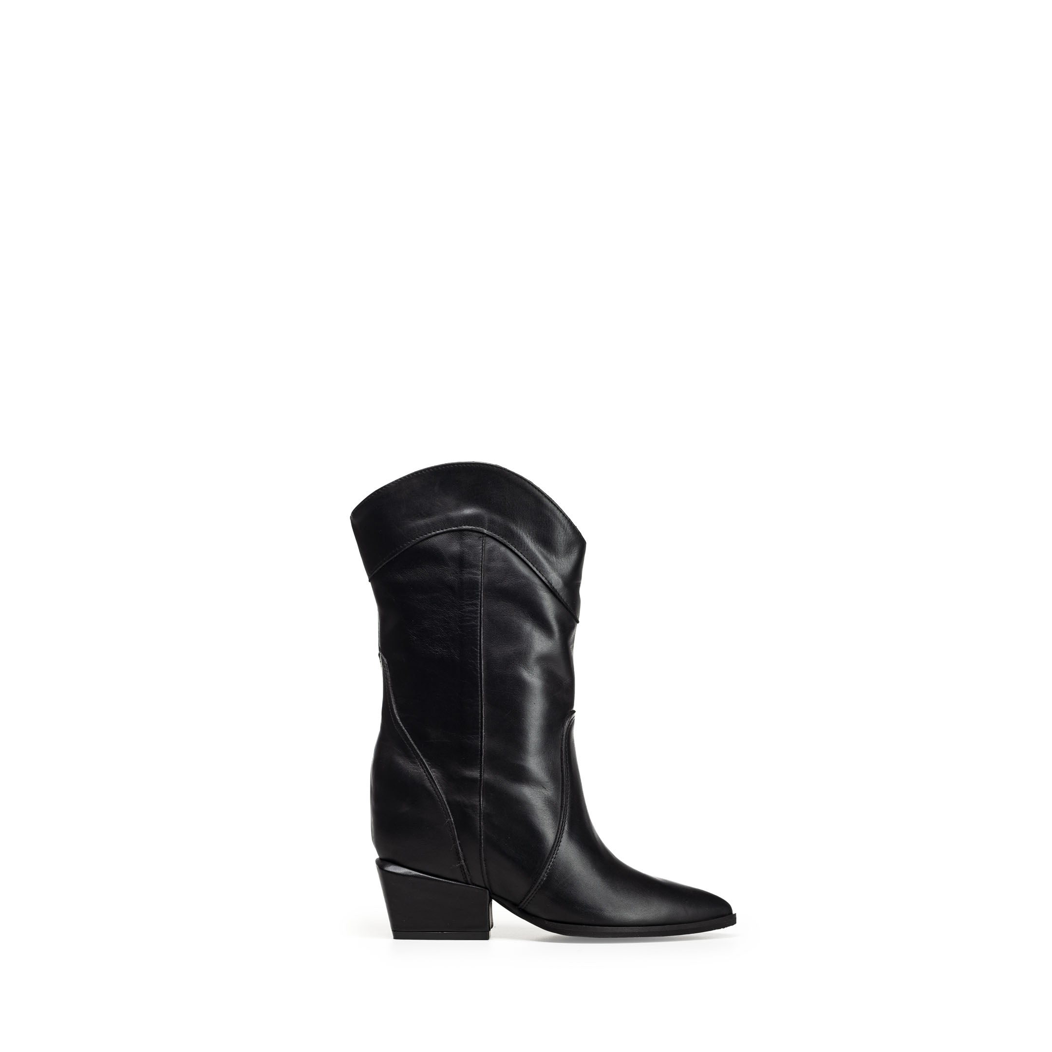 ALICE 200 - Tubular ankle boot Camperos mood in black genuine leather with internal lift