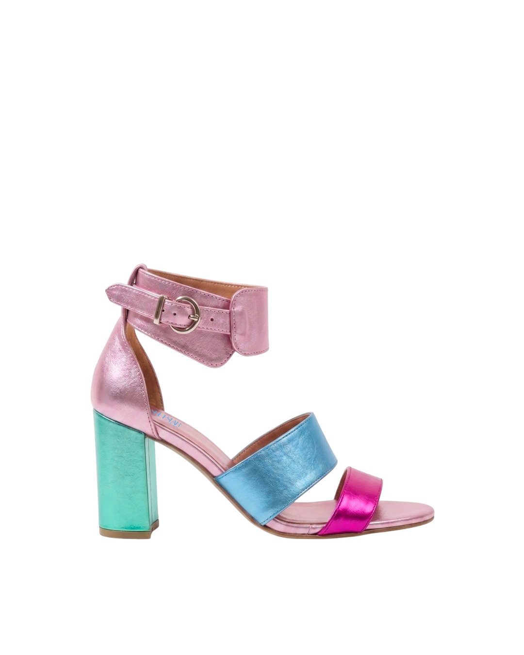AMLET_840 - Sandal in Genuine Multicolor Laminated Leather Heel 10 Cm