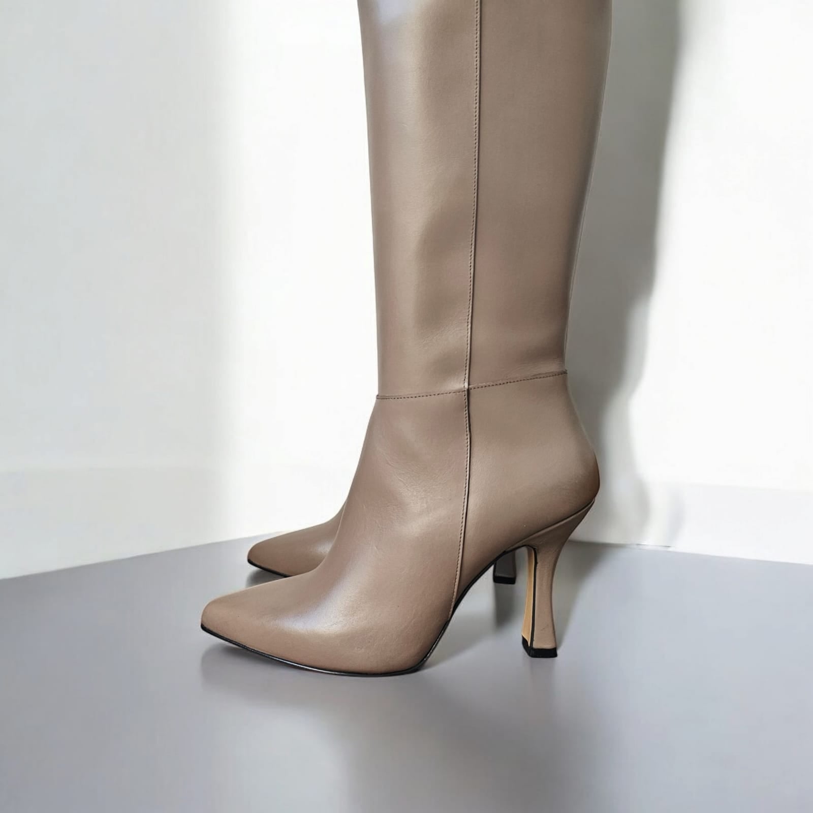 ZIP500 - Hazelnut Genuine Leather Zip Boot - 9cm Rocchetta Heel