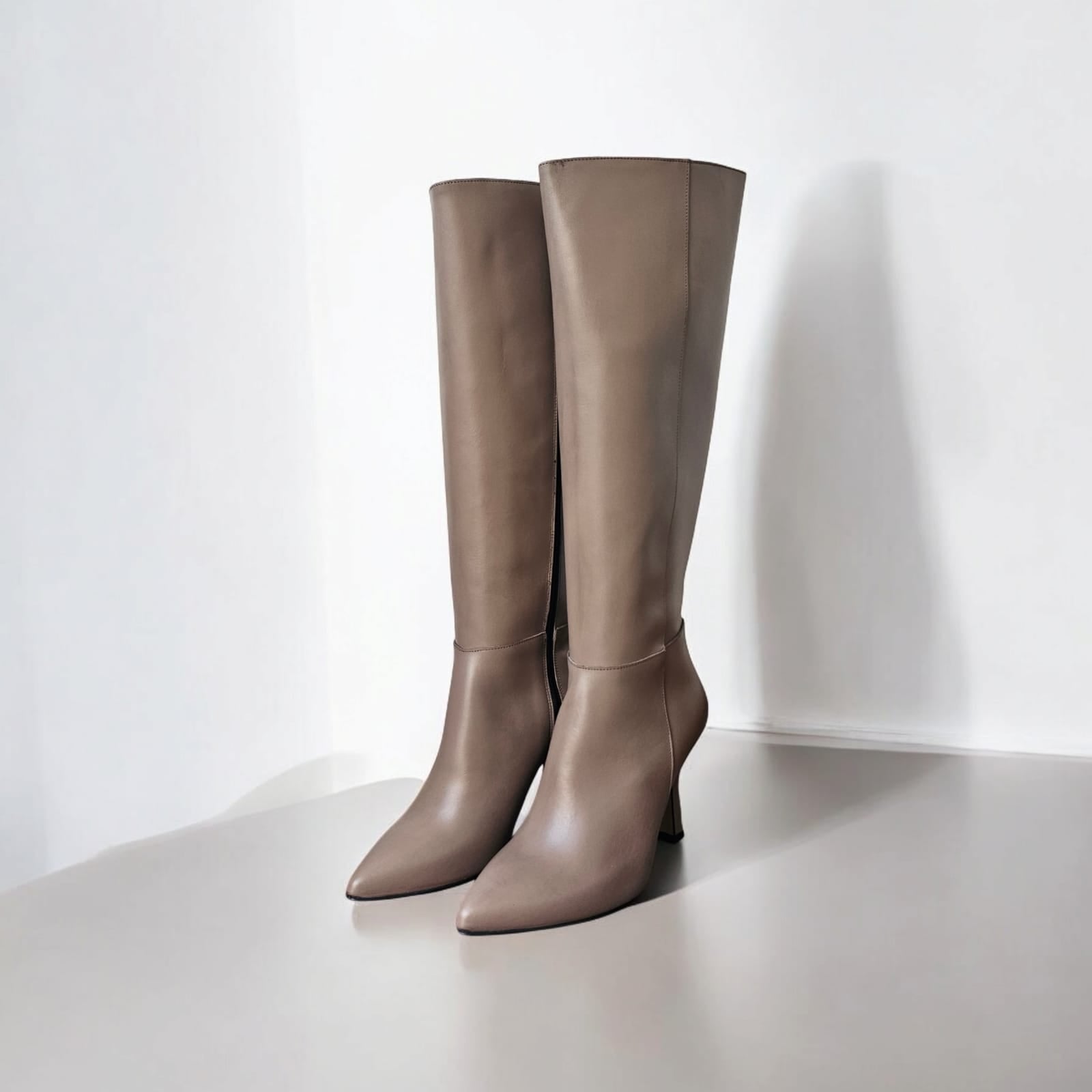 ZIP500 - Hazelnut Genuine Leather Zip Boot - 9cm Rocchetta Heel