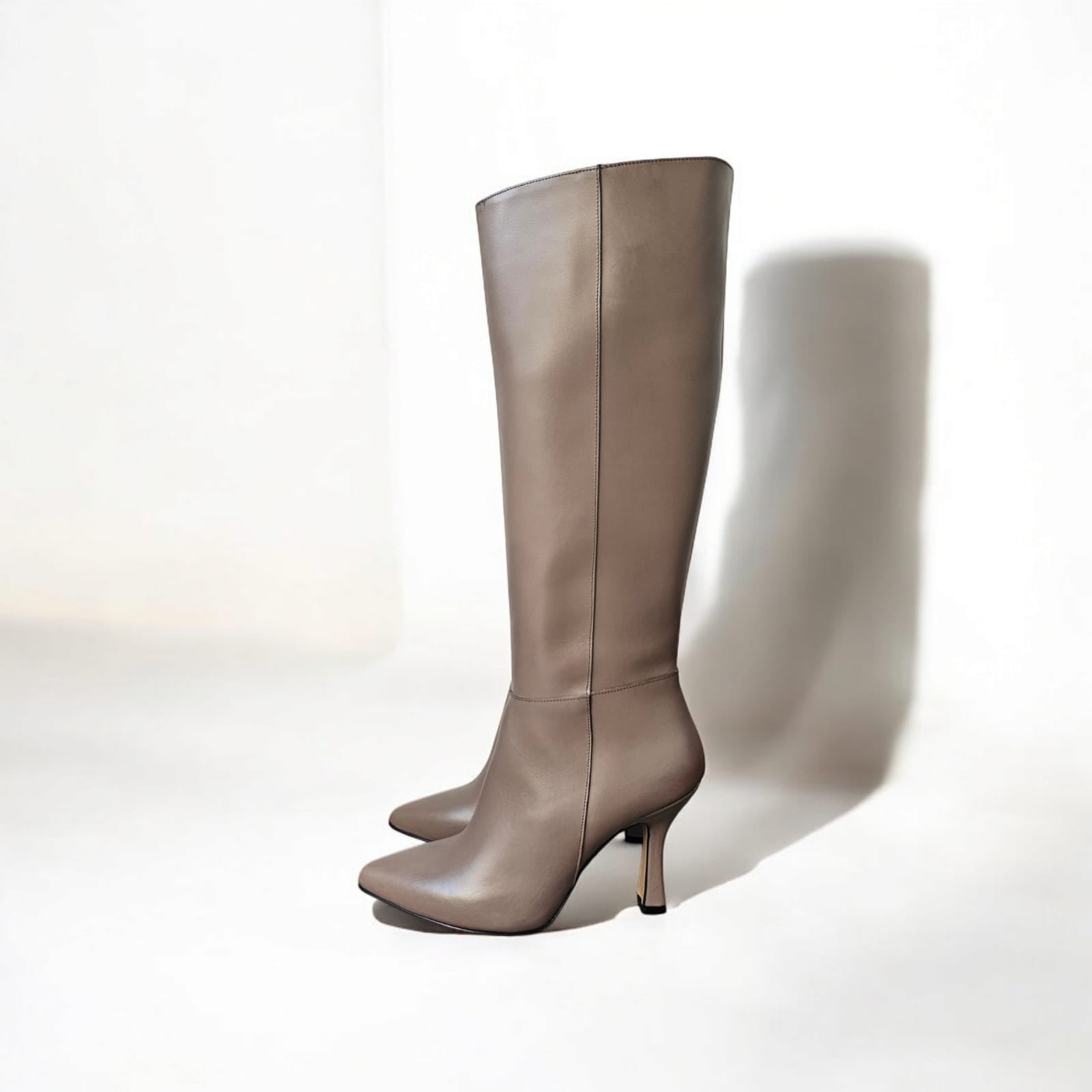 ZIP500 - Hazelnut Genuine Leather Zip Boot - 9cm Rocchetta Heel