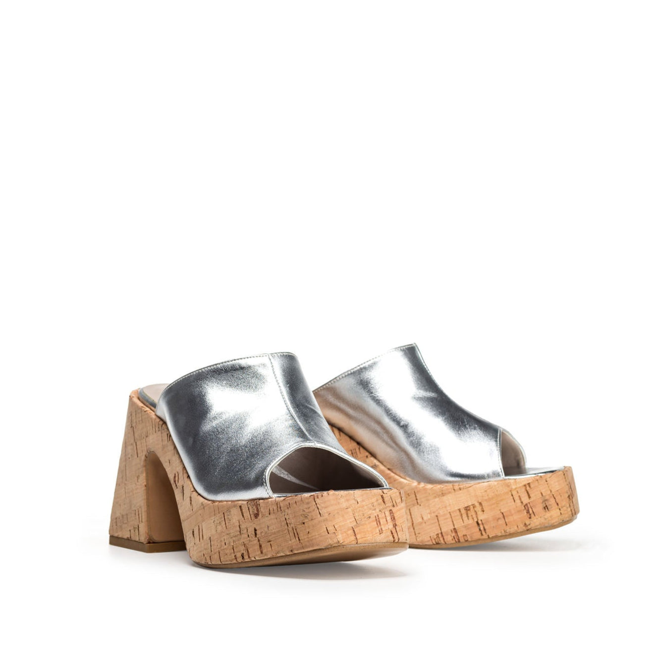 CLOG 02 - Mood Sandal Clog in Real Silver Laminated Suede