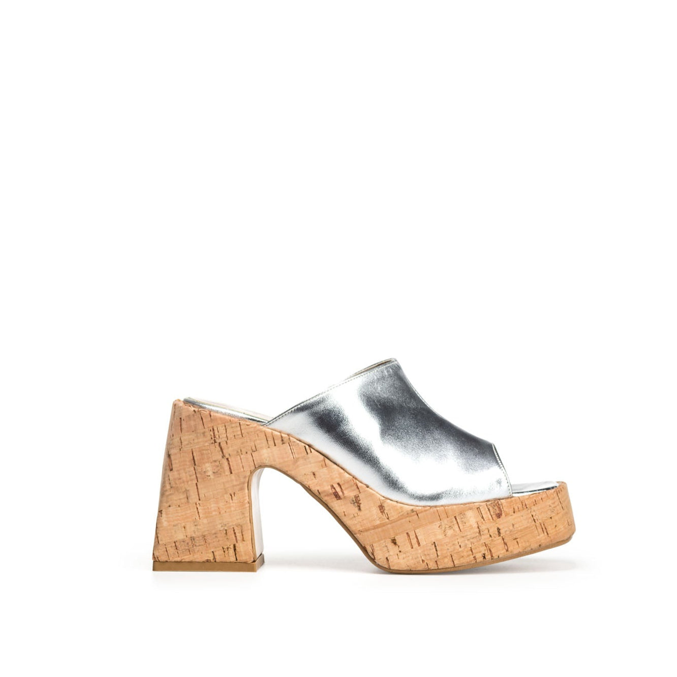 CLOG 02 - Mood Sandal Clog in Real Silver Laminated Suede