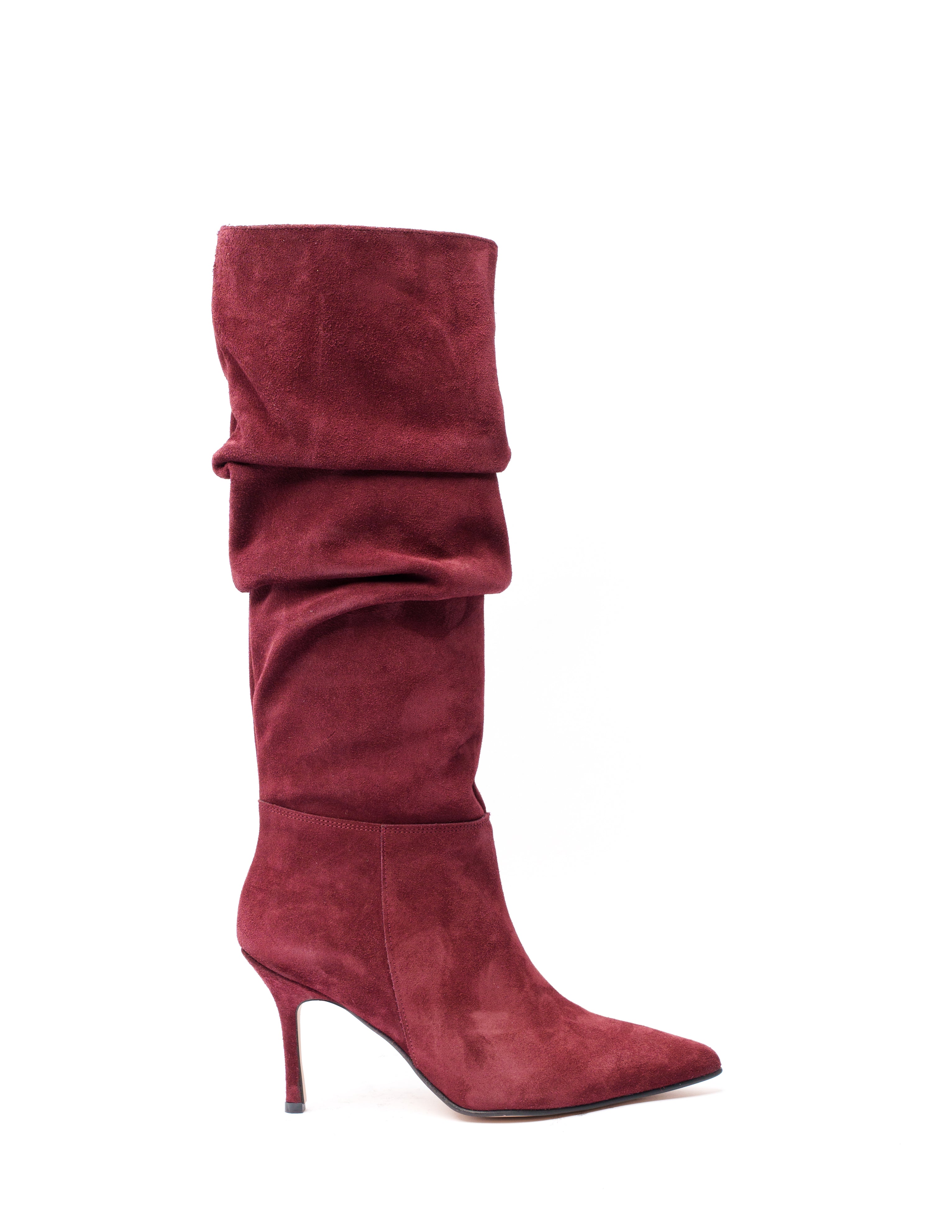 DROP 300 - Draped effect boot in Genuine leather heel 7 Cm