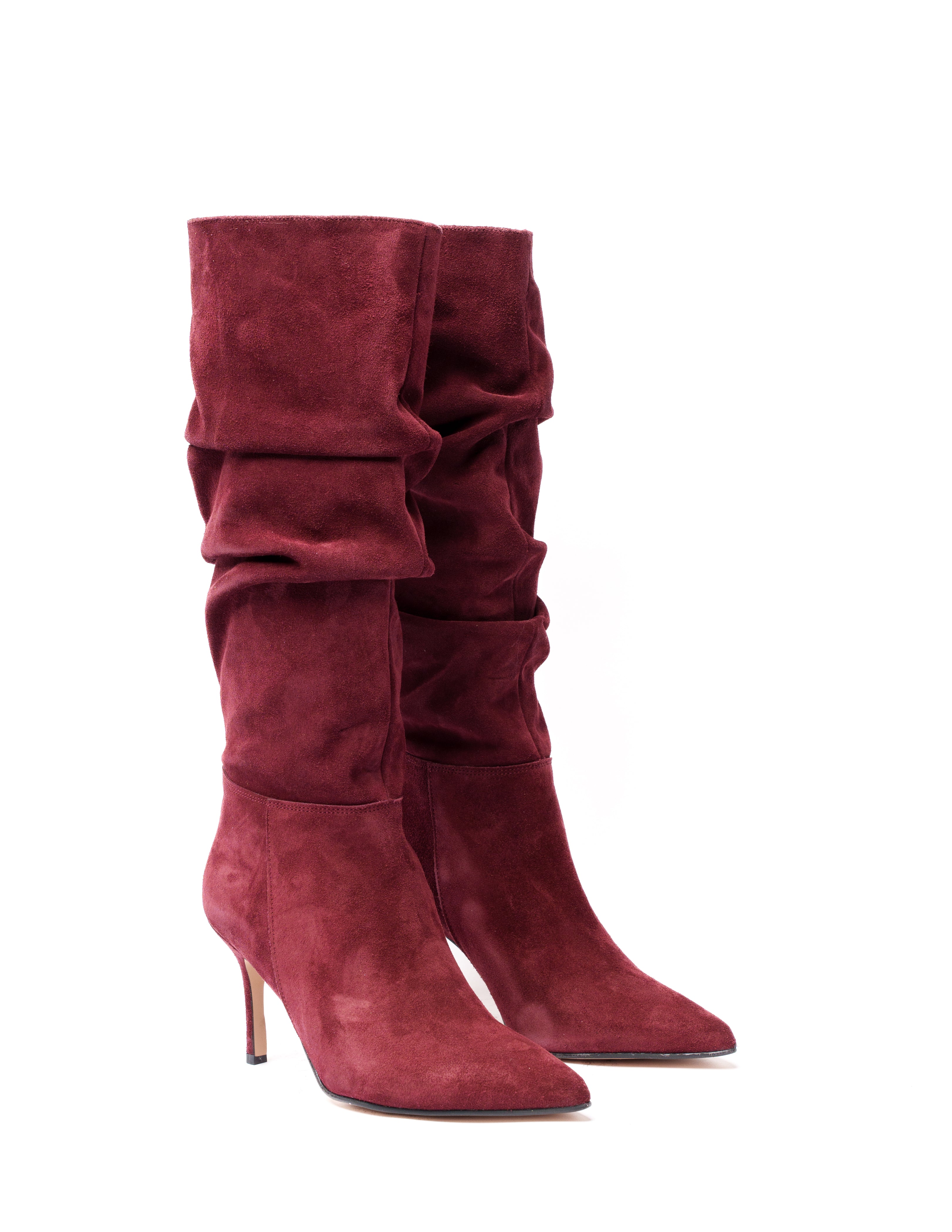 DROP 300 - Draped effect boot in Genuine leather heel 7 Cm