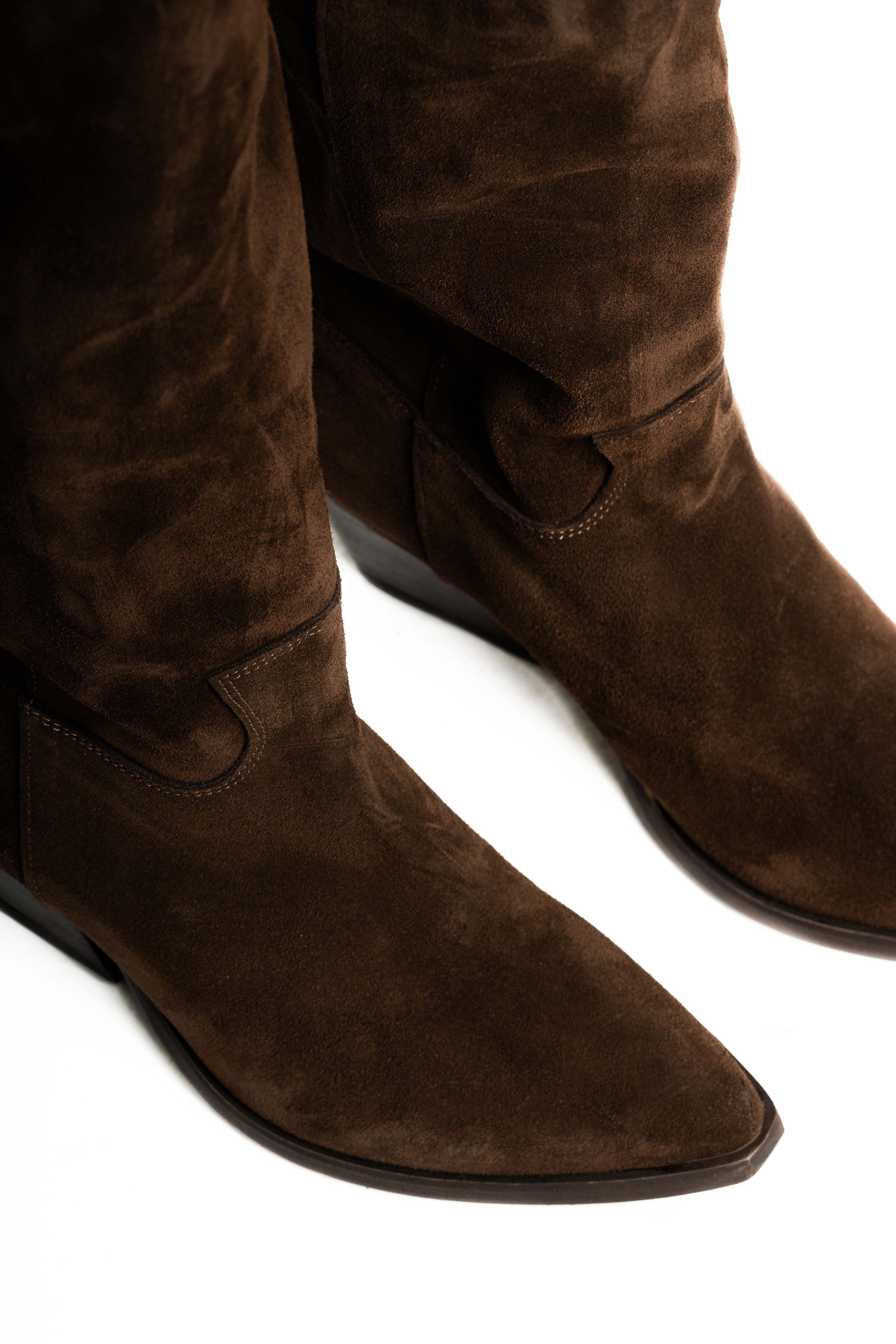 TEX 70 - Stivale mood Camperos in Vero Camoscio Testa di Moro - Tacco 7 Cm