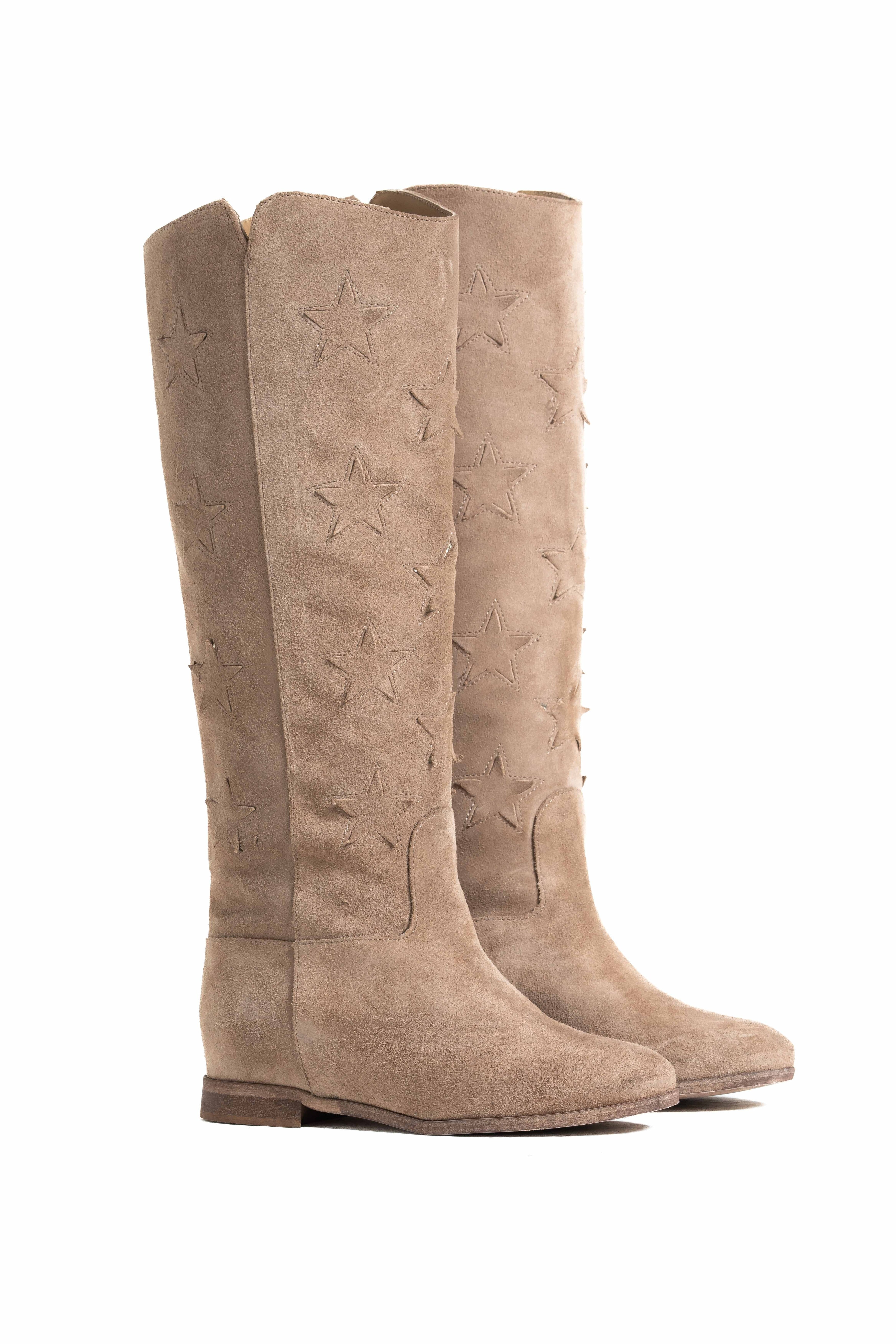 R30 STARS - Botín tubular en ante Daino con estrellas y elevación interior